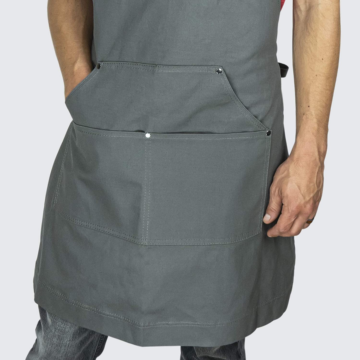 Chef Pomodoro Chef Apron - Top Recommended - Adjustable Pockets, Bibs - Designed for Home, Kitchen, BBQ, Grill Use
