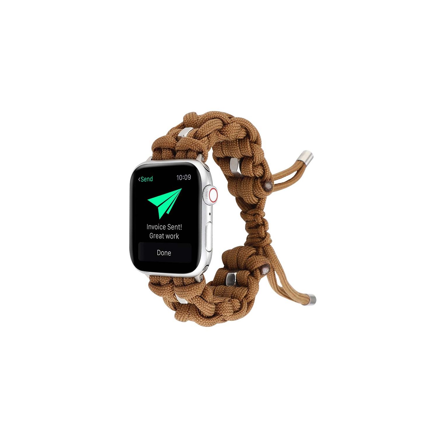 StrapsCo Nylon Woven Paracord Watch Band Strap for Apple Watch - 42mm - Brown