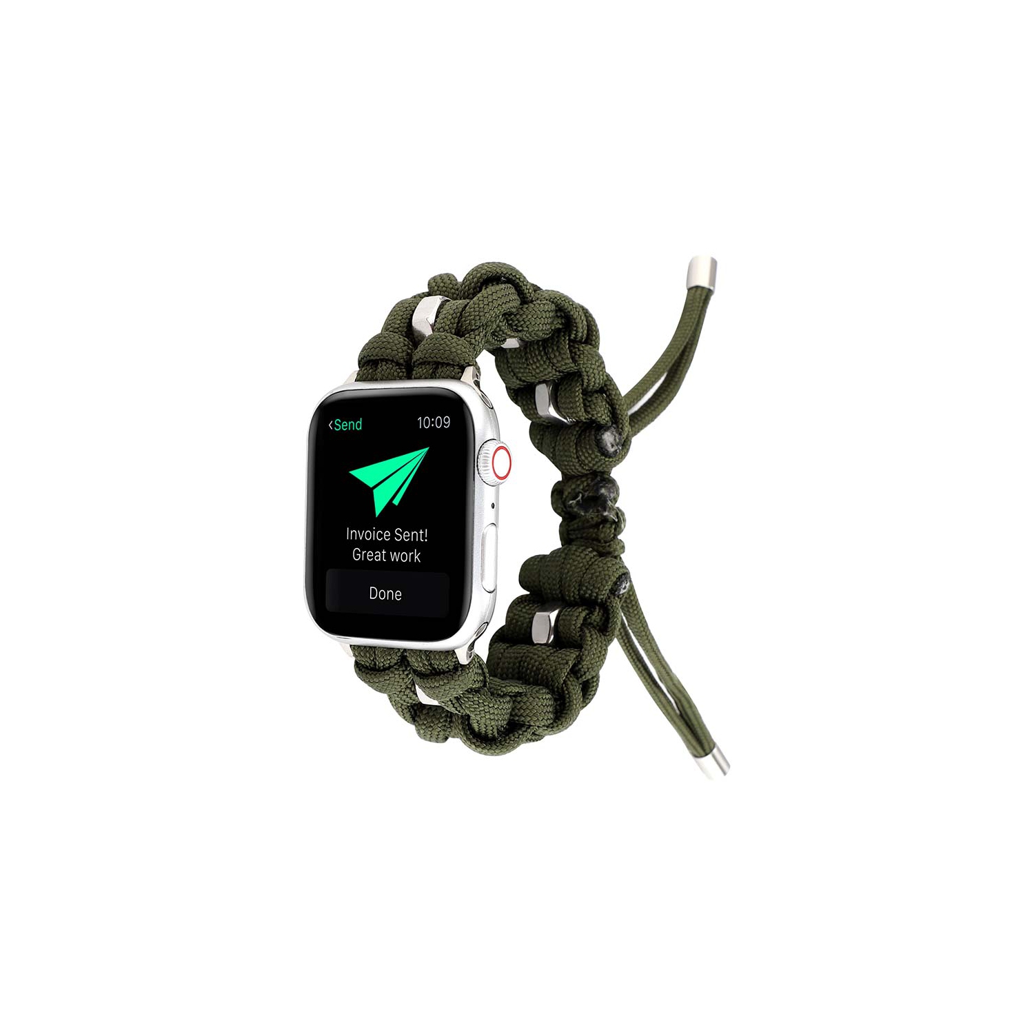 StrapsCo Nylon Woven Paracord Watch Band Strap for Apple Watch - 38mm - Green