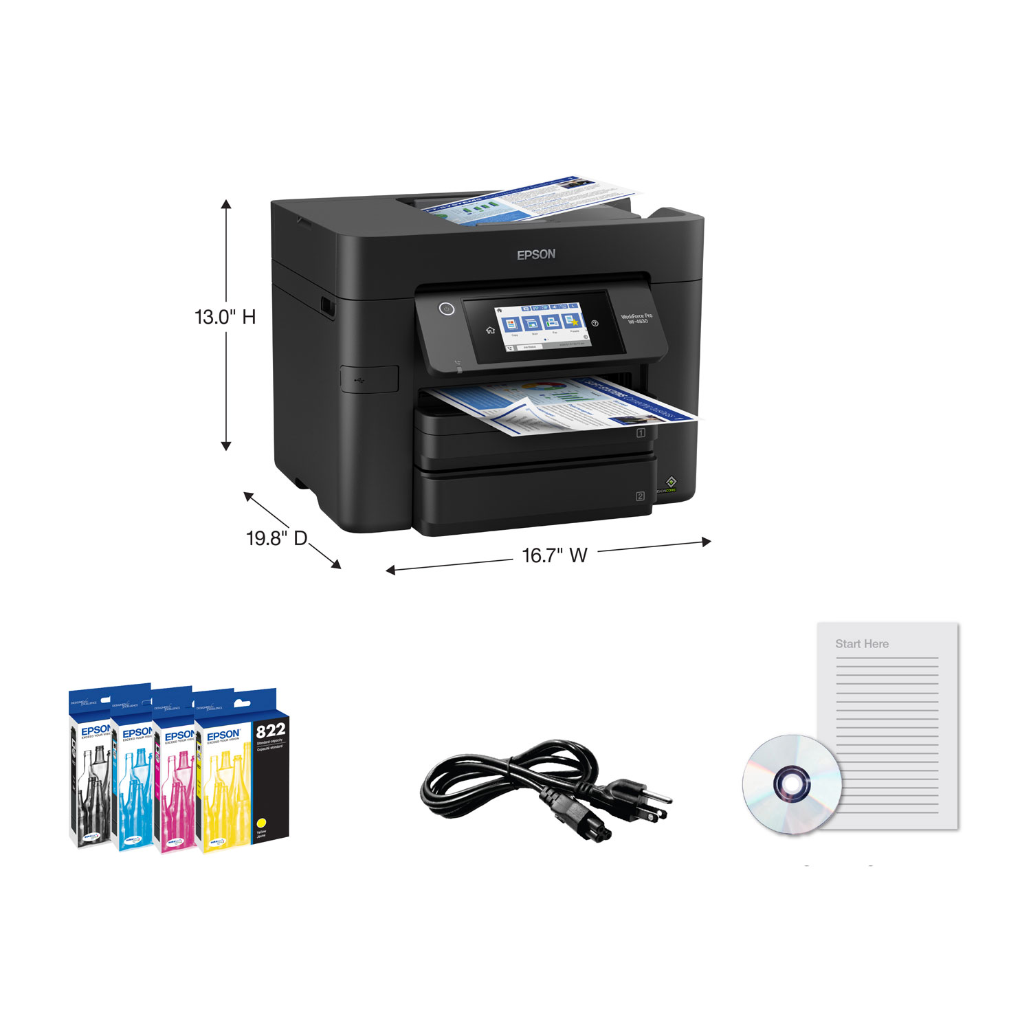 Epson WorkForce Pro WF-4830 Wireless All-In-One Inkjet Printer