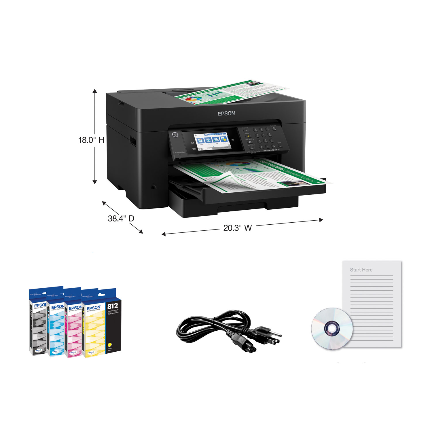 Imprimante à jet d'encre sans fil tout-en-un grand format WorkForce Pro WF-7820 d'Epson