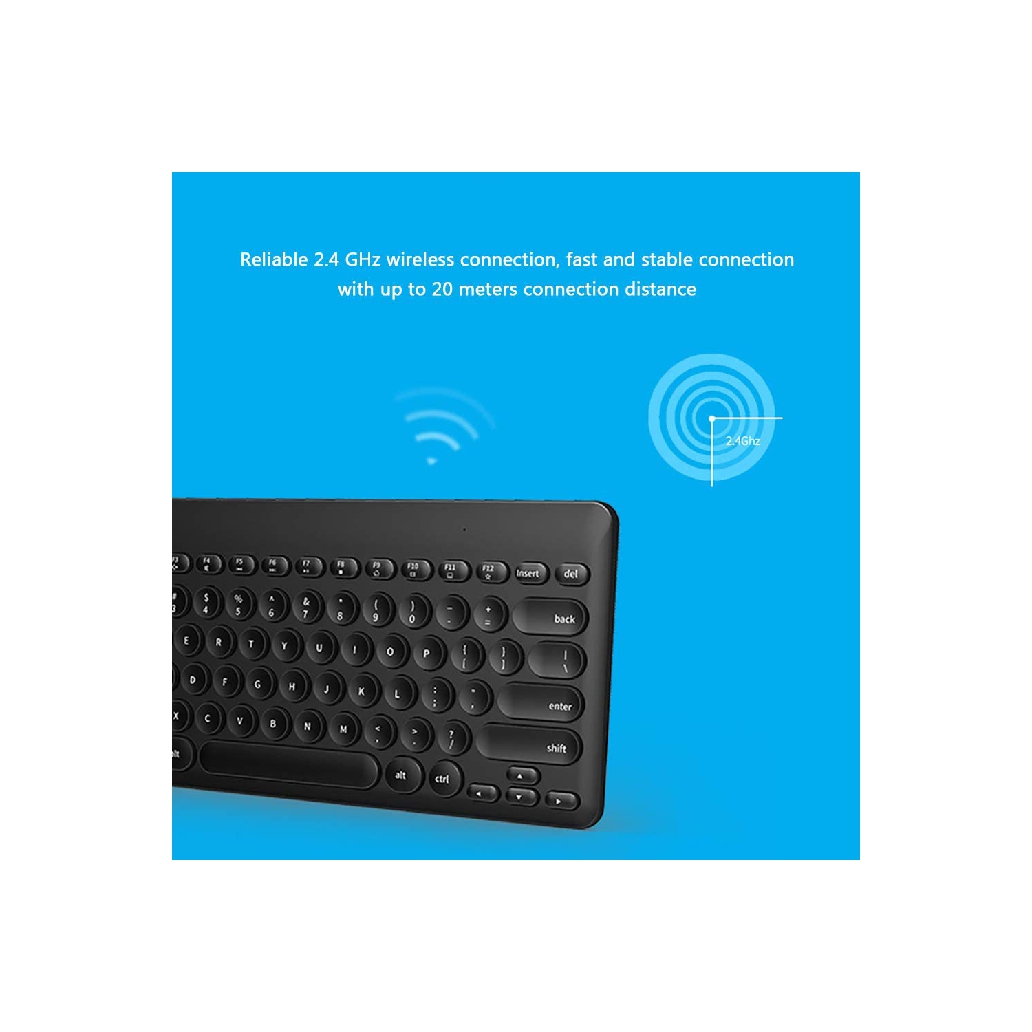 ensemble clavier et souris sans fil ultramince 20 m/66 pi, clavier et souris sans fil Bluetooth IK6620 2,4 ghz silencieux et sans fil capuchon rond