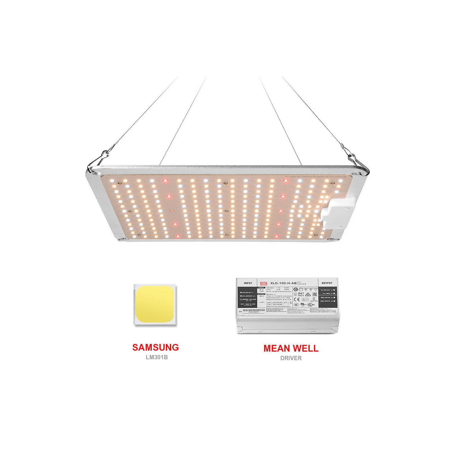 218 LED Grow Light，Full Spectrum 3000K 5000K 660nm 760nm IR Plant Grow Lamp for Indoor Plants Seeding Veg and Bloom