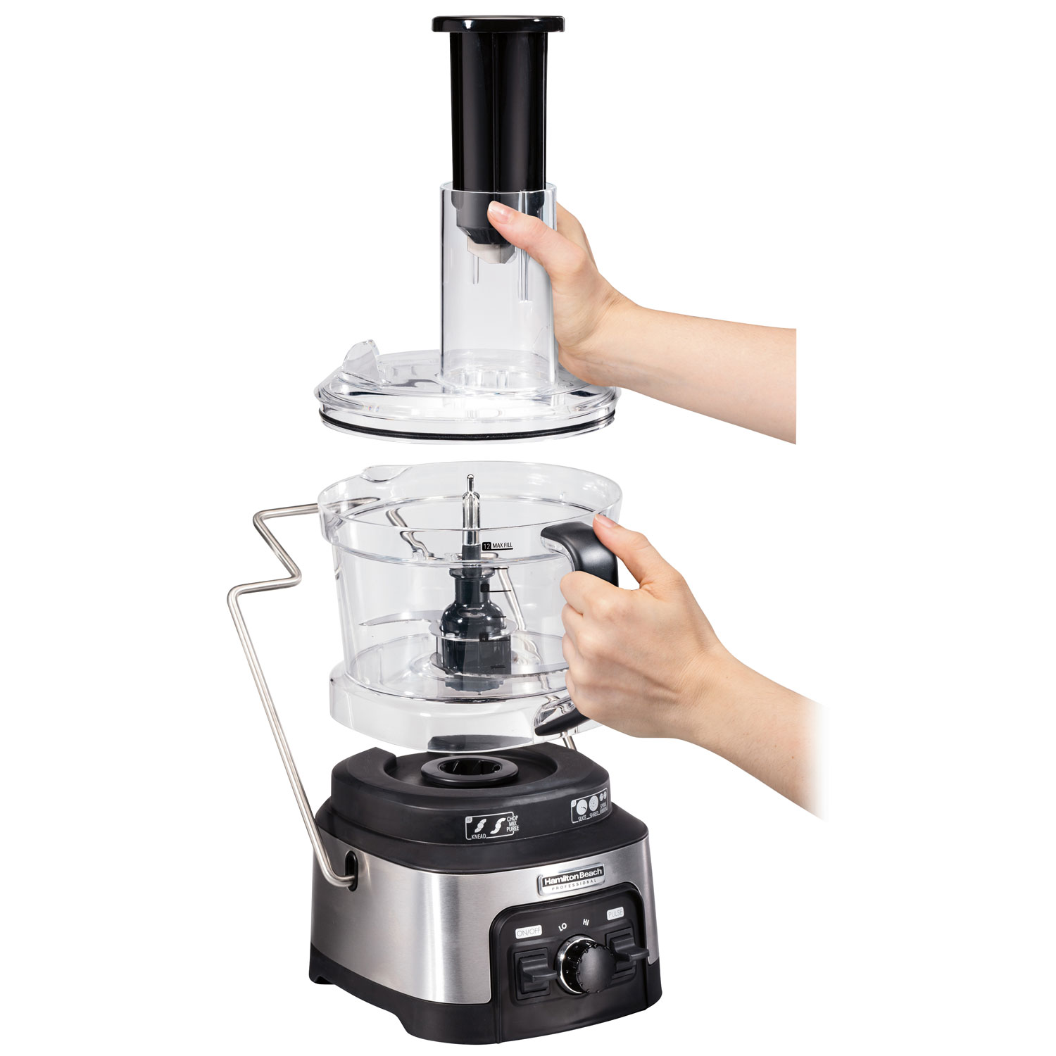 Robot de cuisine coupe en spirales 12 tasses et 450W Stack & Snap Hamilton Beach Professional - Inox