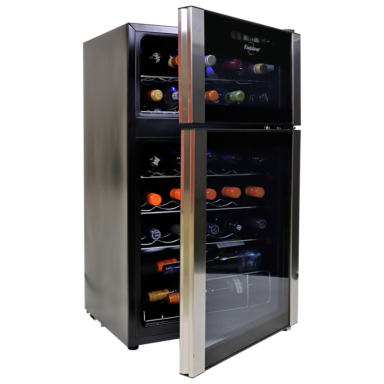 Koolatron 29-Bottle Dual Zone Freestanding Wine Cooler / Wine Fridge