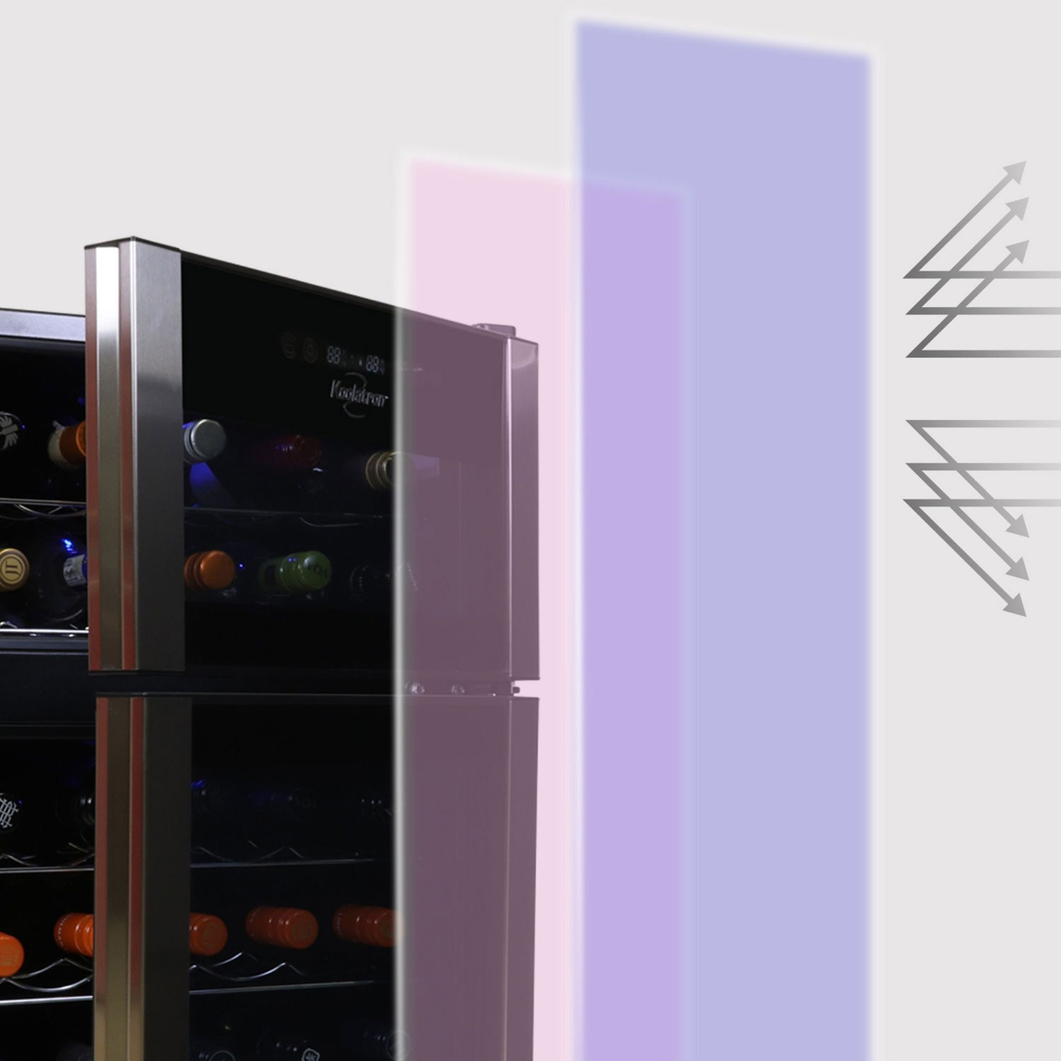 Koolatron 29-Bottle Dual Zone Freestanding Wine Cooler / Wine Fridge