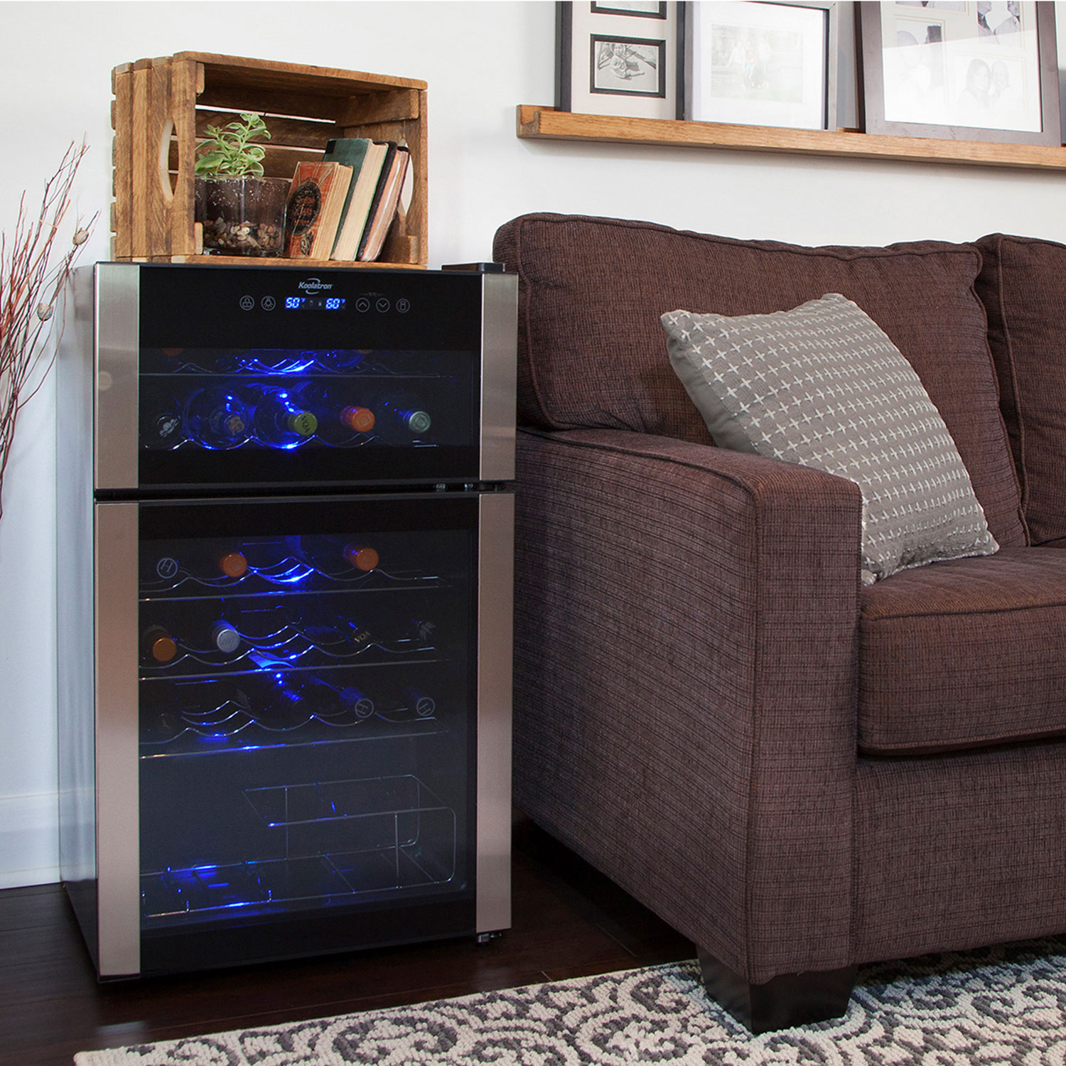 Koolatron 29-Bottle Dual Zone Freestanding Wine Cooler / Wine Fridge