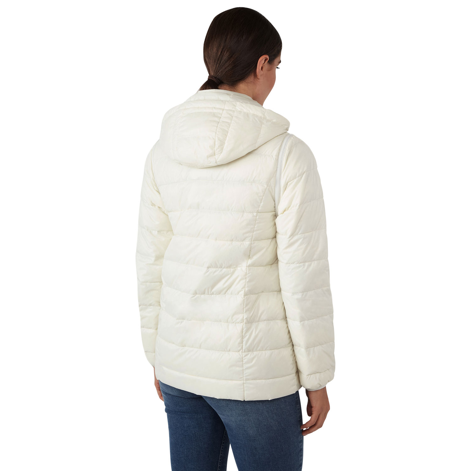 Modern Eternity Lola Lightweight Down Filled Maternity Jacket - Small - Eggshell