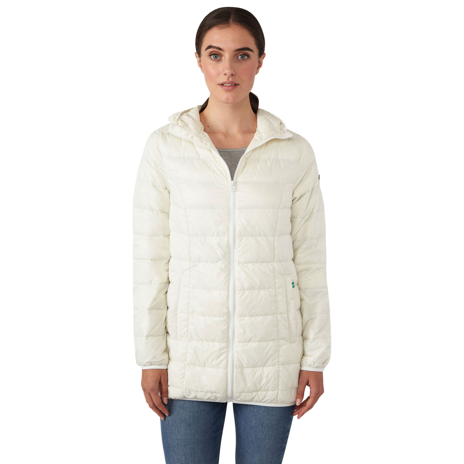 Modern Eternity Ashley Lightweight Down Filled Maternity Jacket - X-Small - Eggshell
