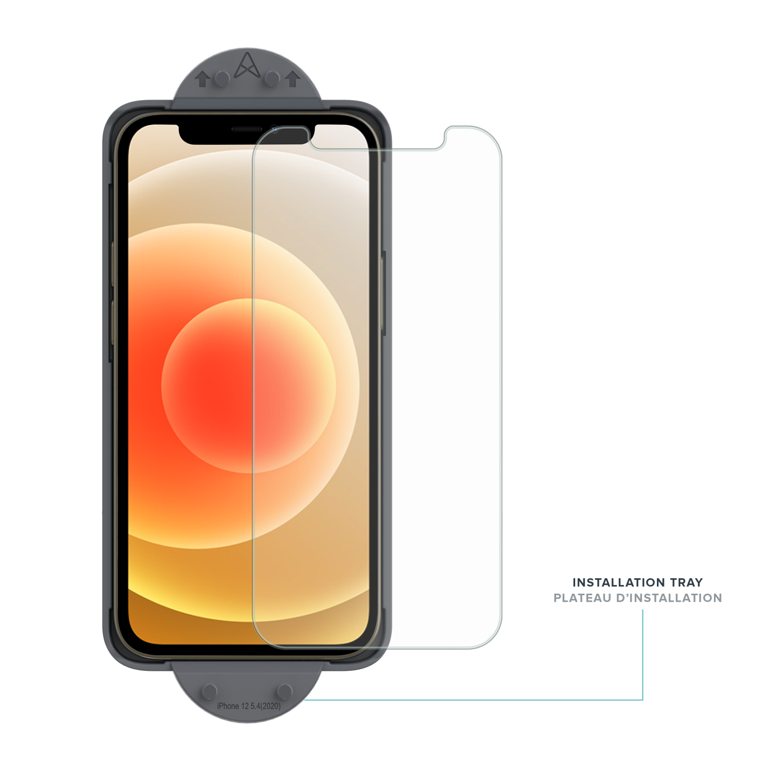 Protecteur d'écran ARMORGlass Pro d'AXS avec plateau d'installation pour iPhone 12 mini d'Apple