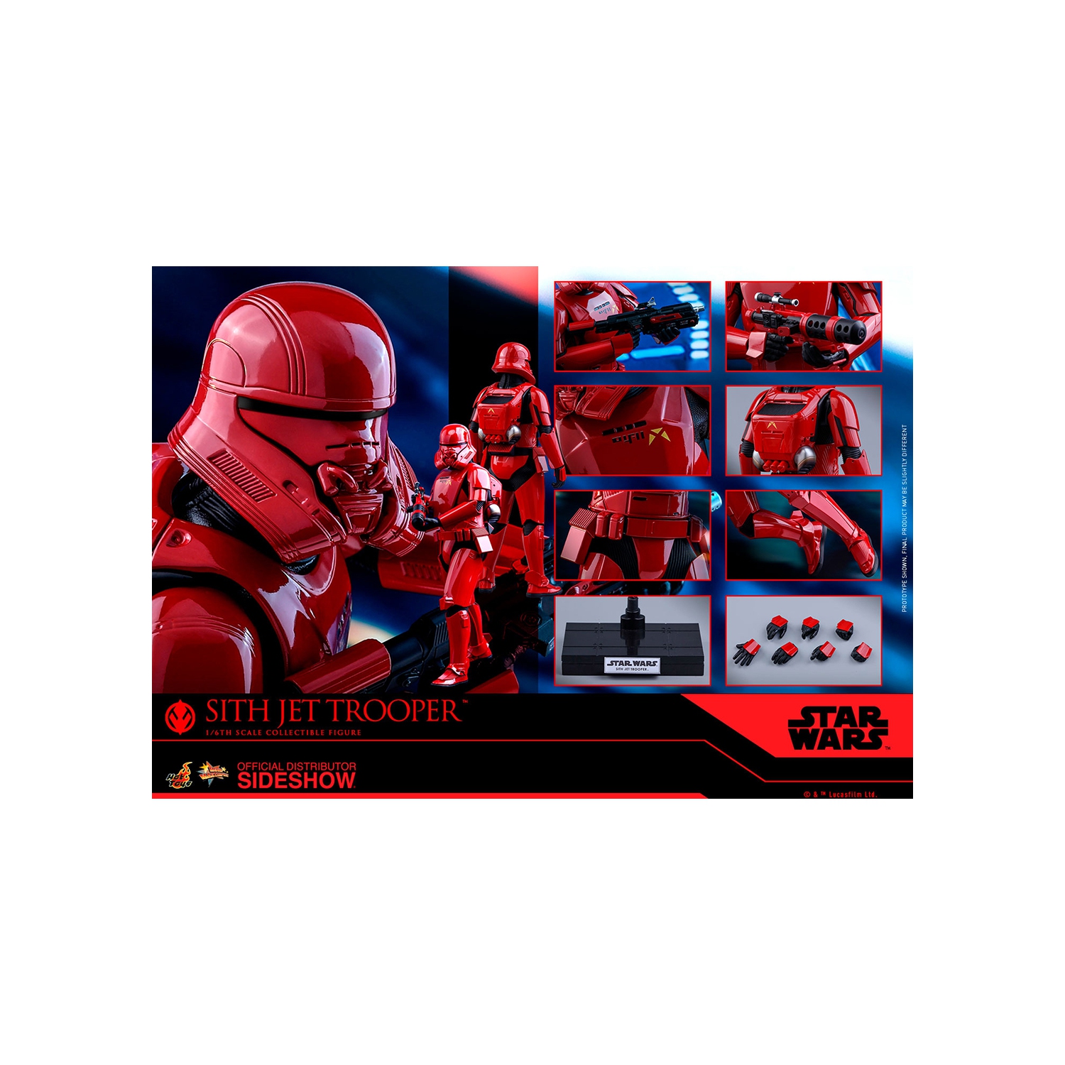 Star Wars The Rise of Skywalker 12 Inch Action Figure 1/6 Scale Series - Sith Jet Trooper Hot Toys 905634