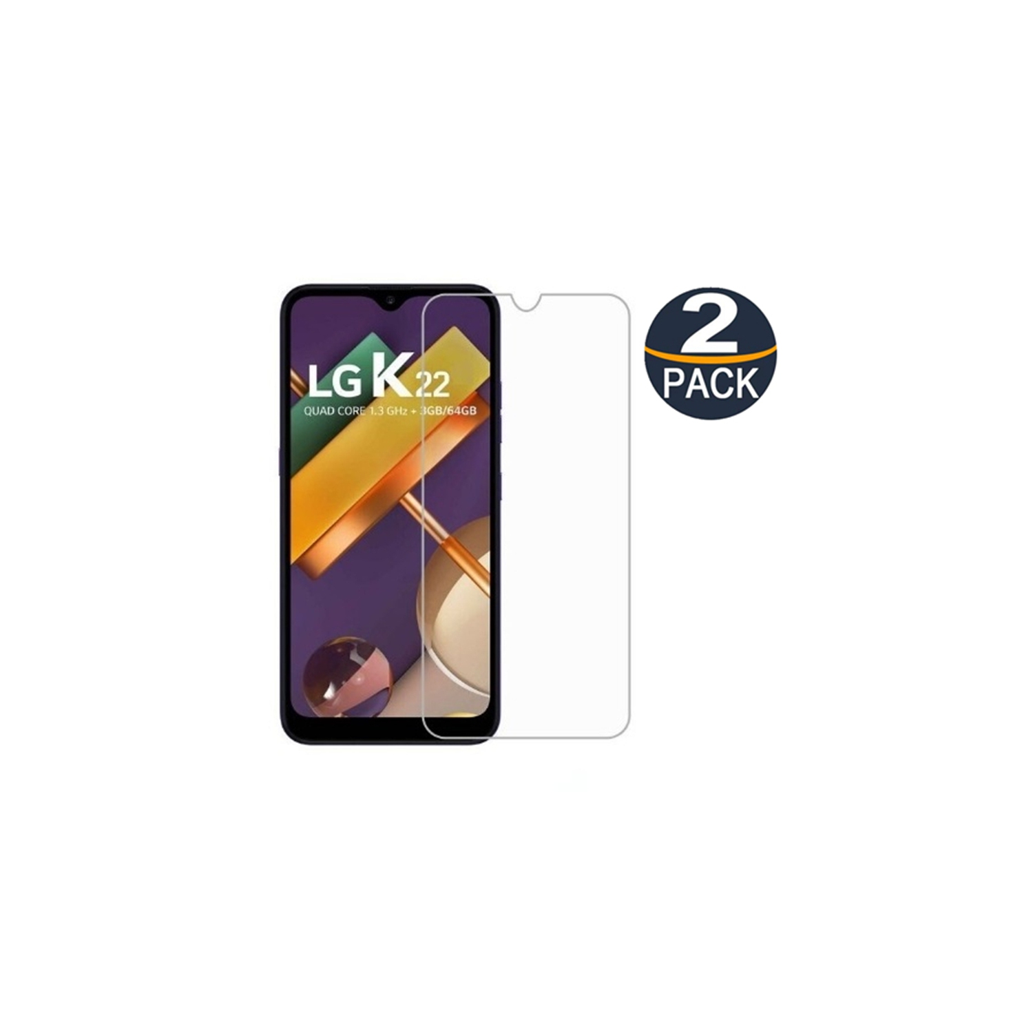【Lot de 2】 Protecteur d'écran en verre trempé CSmart pour LG K22, compatible avec les étui et sans bulles