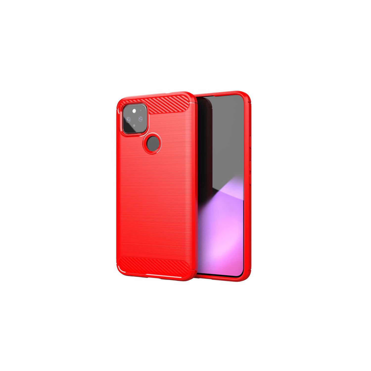 PANDACO Red Brushed Metal Case for Google Pixel 4a 5G