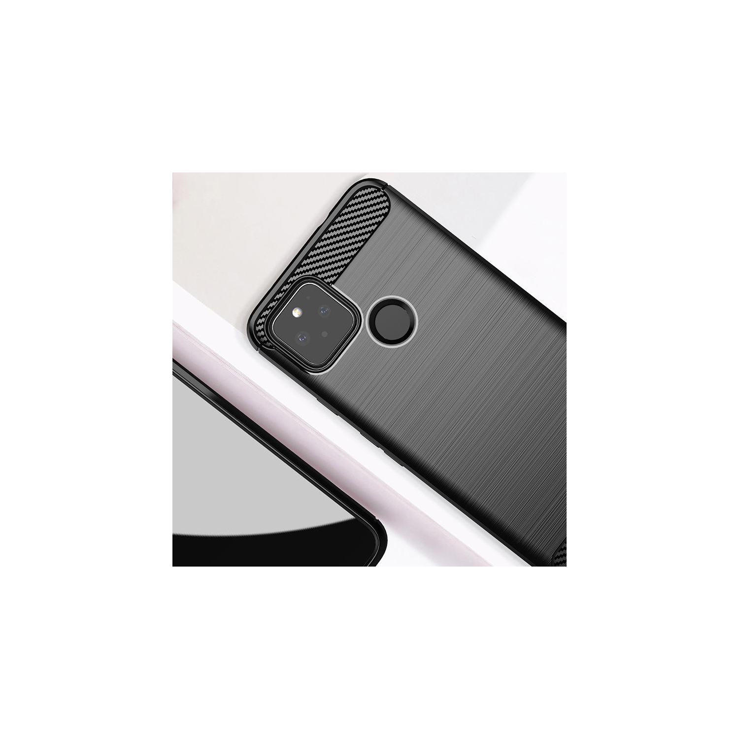 PANDACO Red Brushed Metal Case for Google Pixel 4a 5G