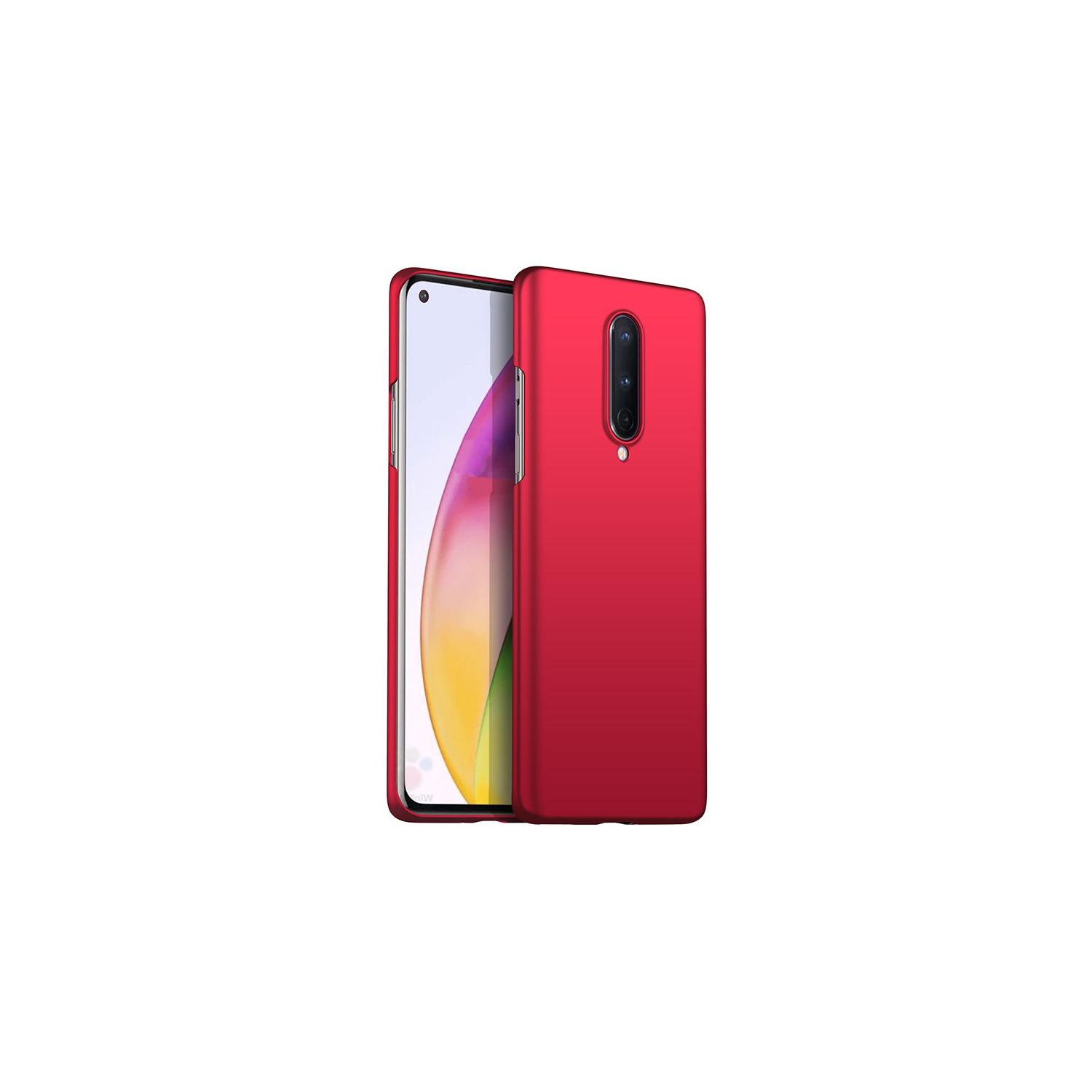 PANDACO Hard Shell Metallic Red Case for OnePlus 8