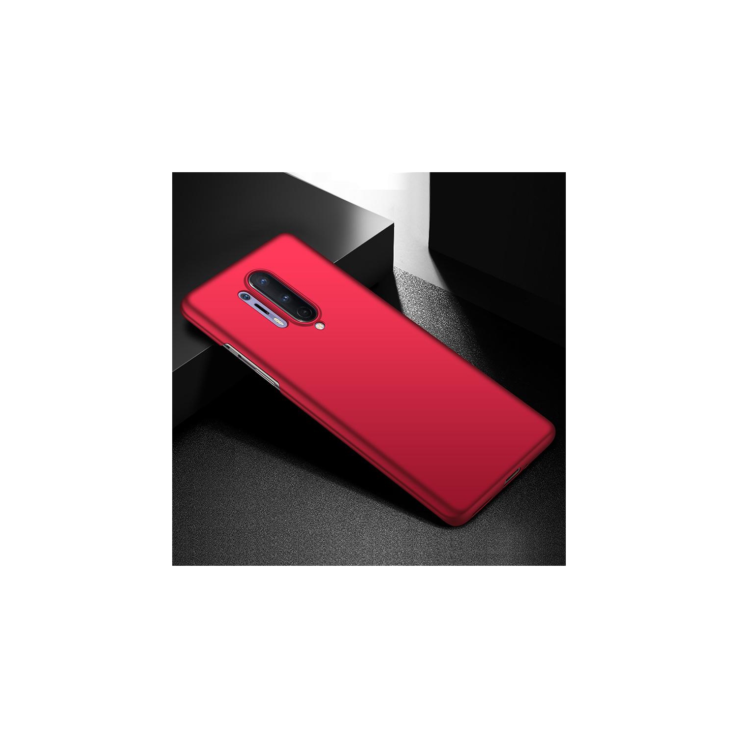 PANDACO Hard Shell Metallic Red Case for OnePlus 8 Pro