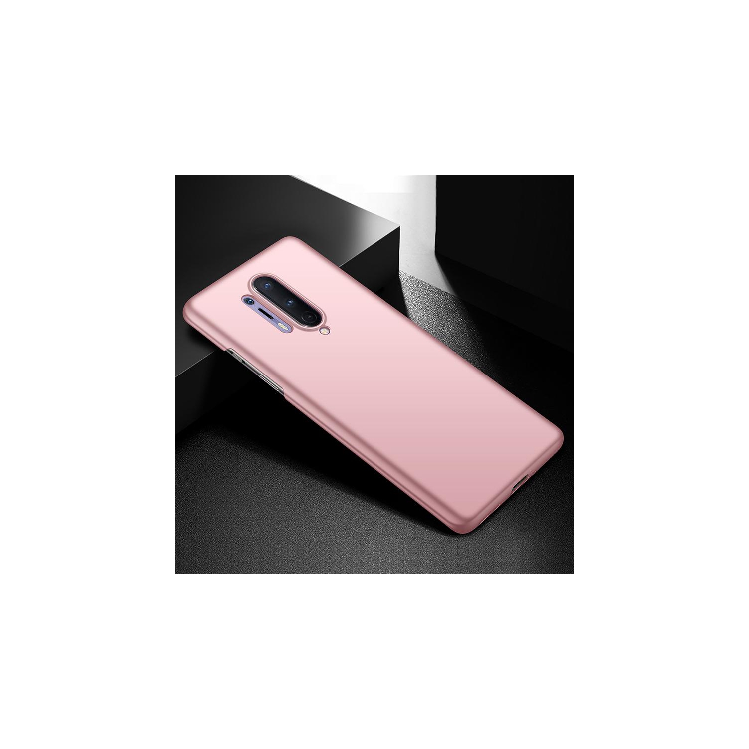 PANDACO Hard Shell Metallic Rose Gold Case for OnePlus 8 Pro