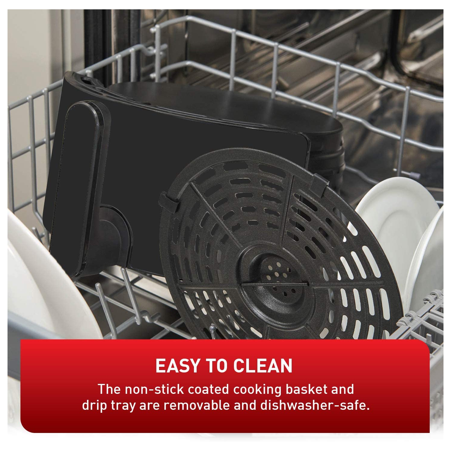 T-FAL 1.6L Easy Fry Compact Duo Digital Precision Air Fryer - Black