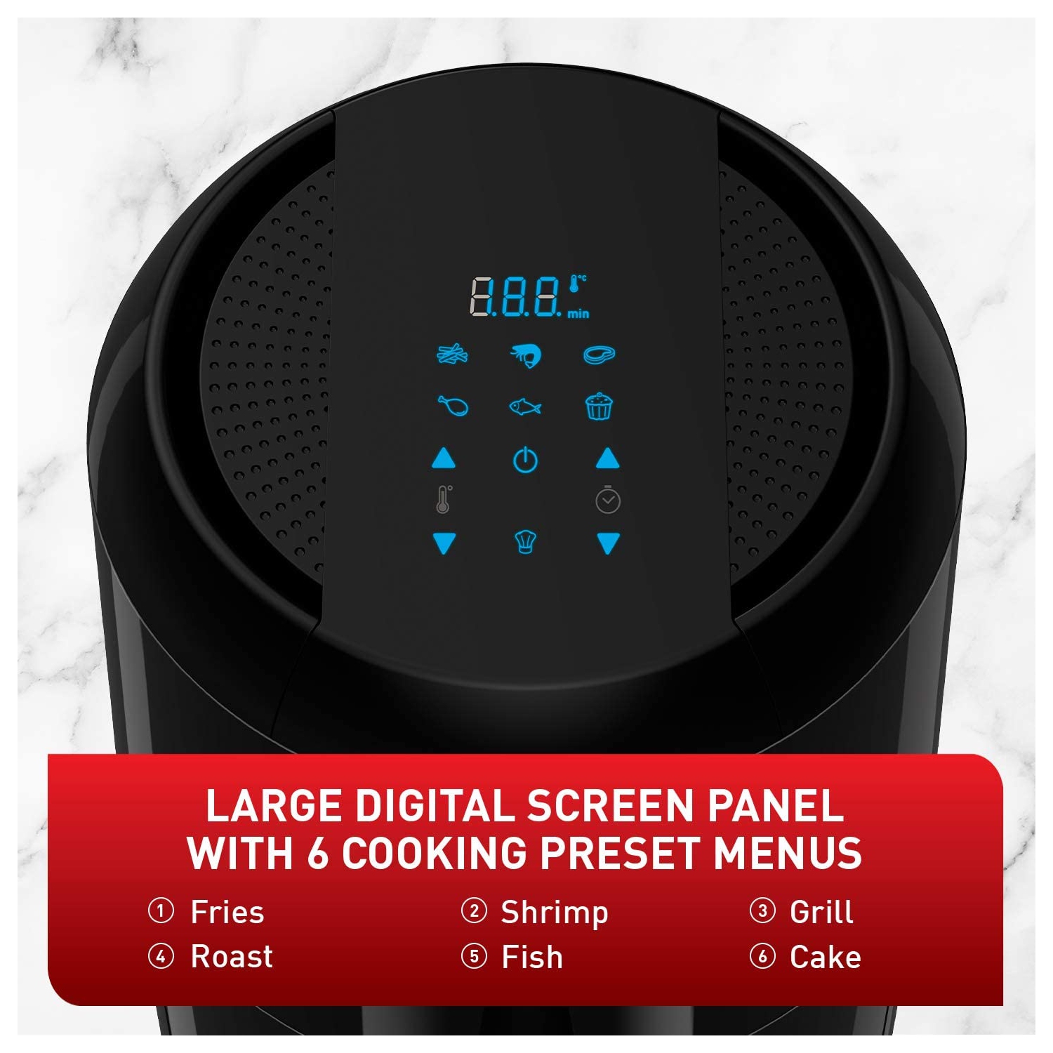 T-FAL 1.6L Easy Fry Compact Duo Digital Precision Air Fryer - Black