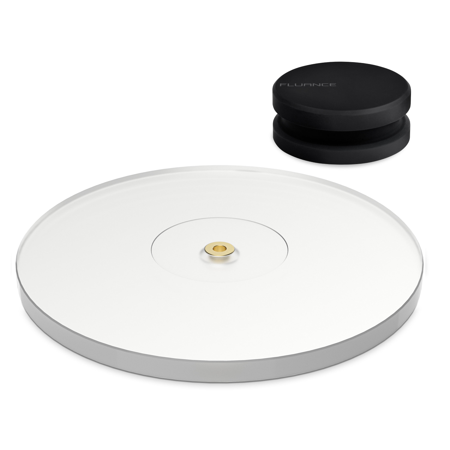 Fluance High Density Frosted Acrylic Platter and 760 Gram Record Weight