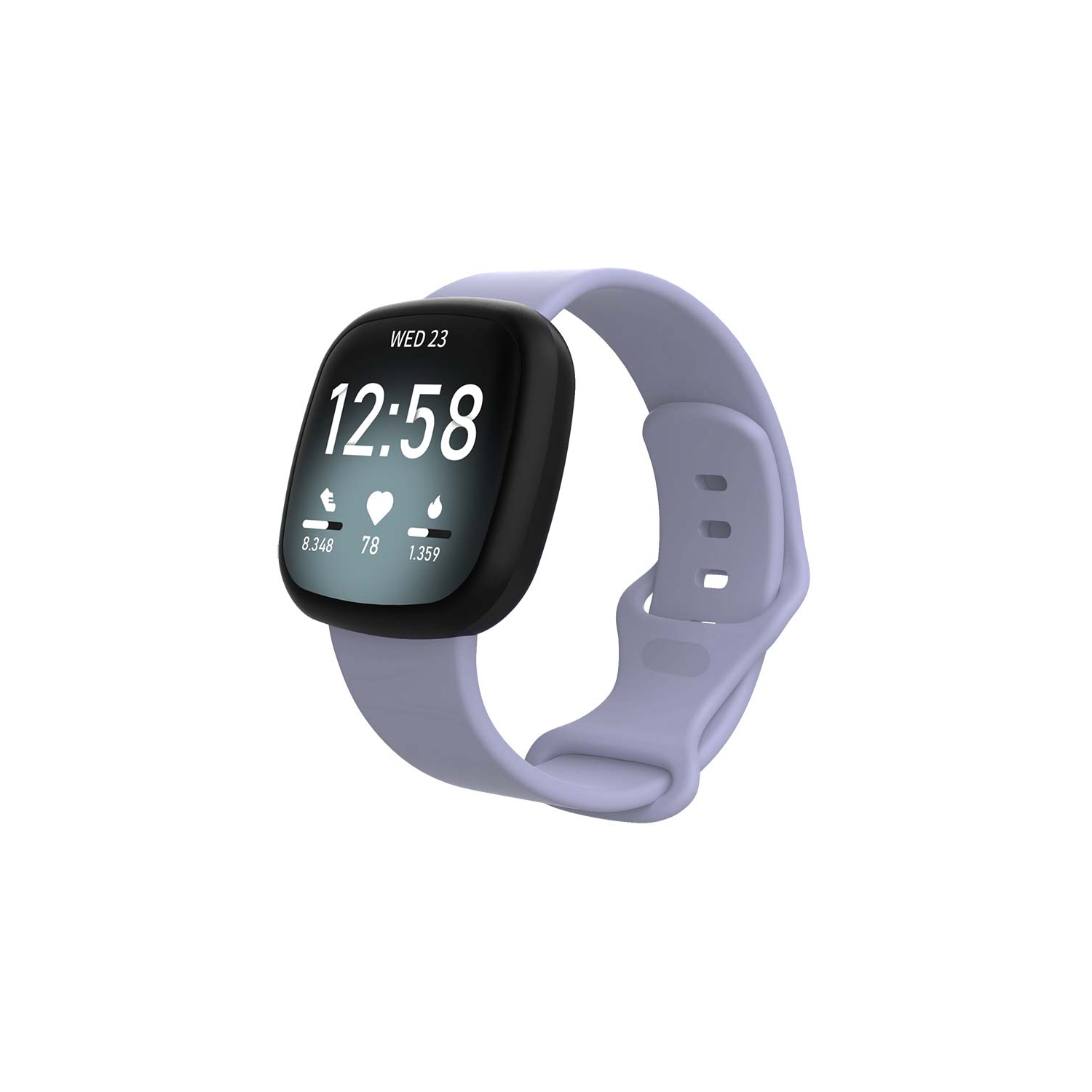 StrapsCo Silicone Rubber Infinity Watch Band Strap for Fitbit Versa 3 - Medium-Long - Pale Blue