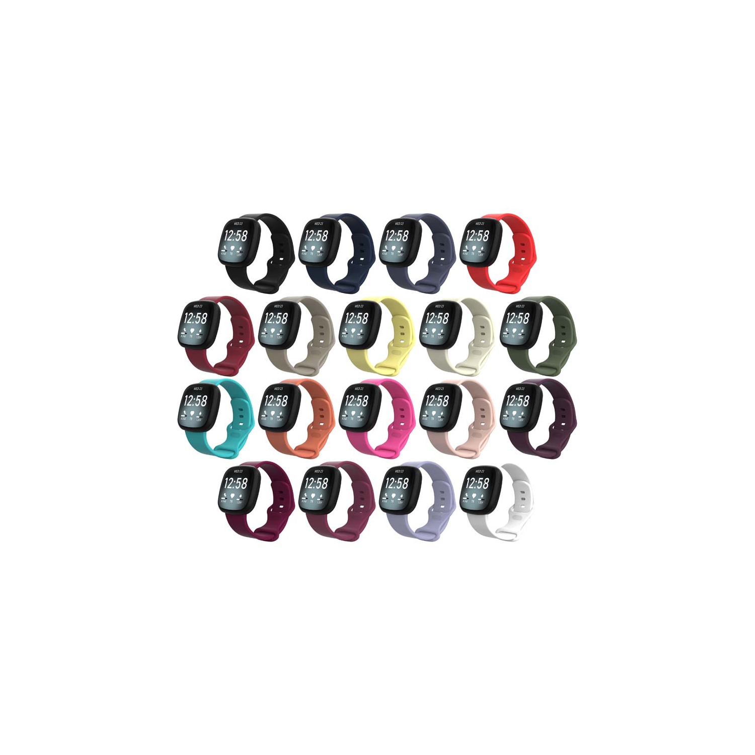 Bracelet en silicone/caoutchouc/Infinity de StrapsCo pour Sense de Fitbit - moyen-long - Vert