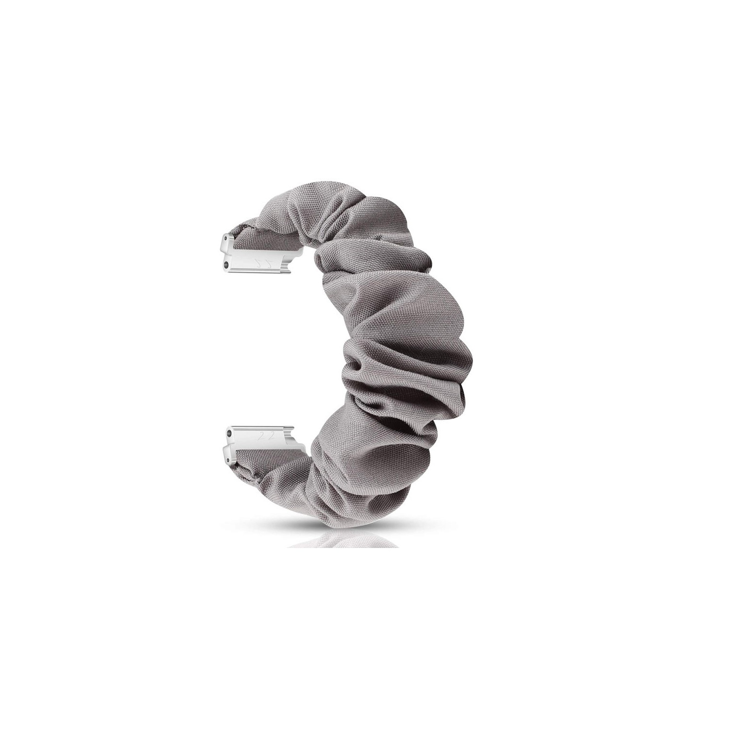 StrapsCo Elastic Nylon Scrunchie Watch Band Strap for Fitbit Versa & Versa 2 & Versa Lite - Grey