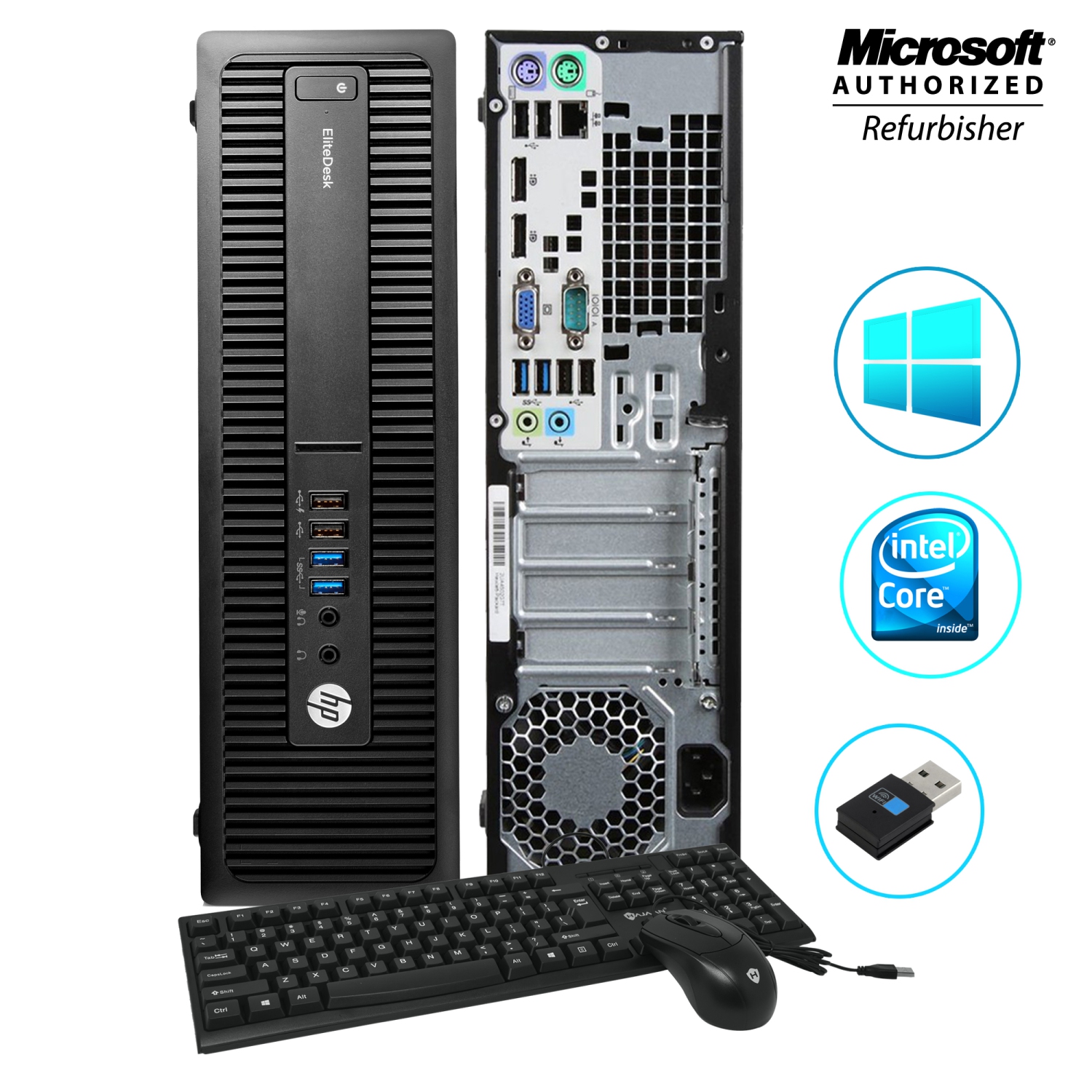 Refurbished (Good) - HP EliteDesk 705 G2 SFF Desktop AMD upto 3.0GHz 16GB 480GB SSD Windows 10 Home WiFi(2015 Model)