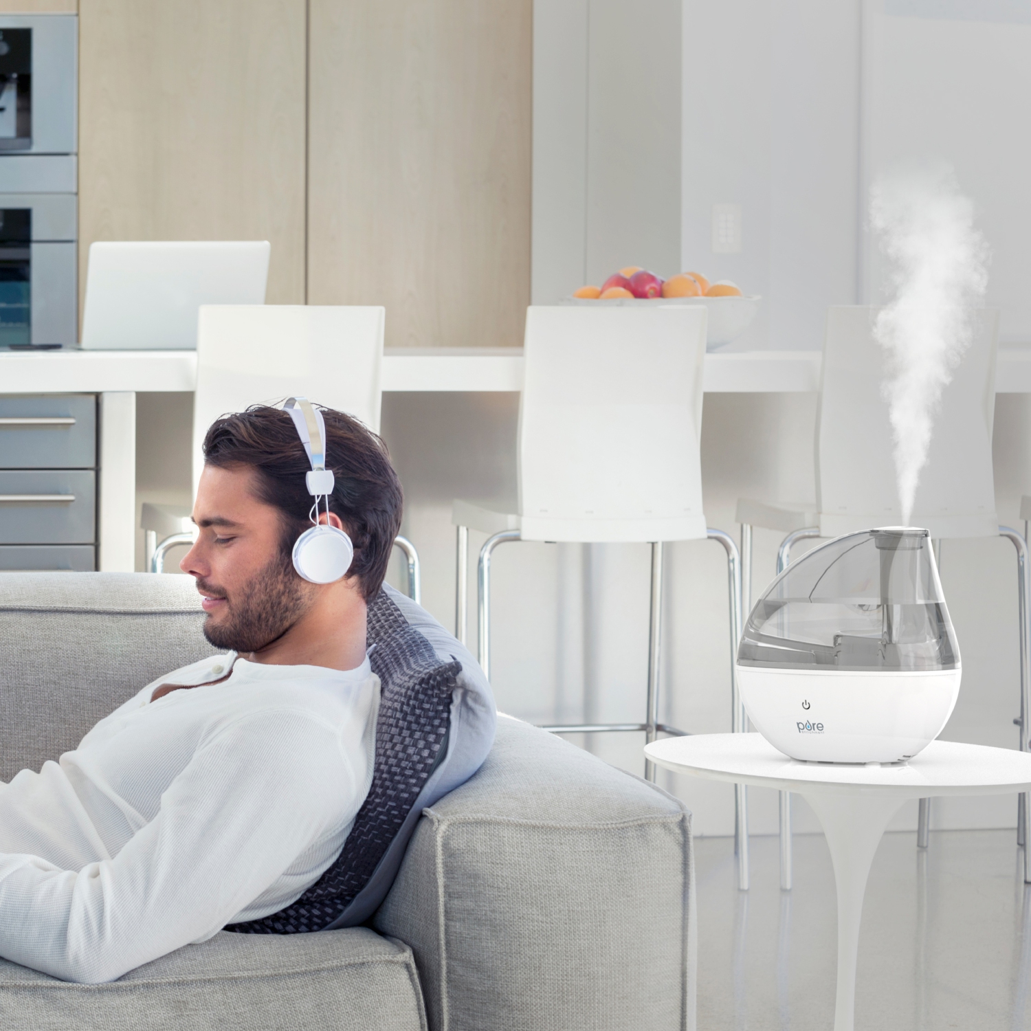 MistAire Silver Ultrasonic Cool Mist Humidifier