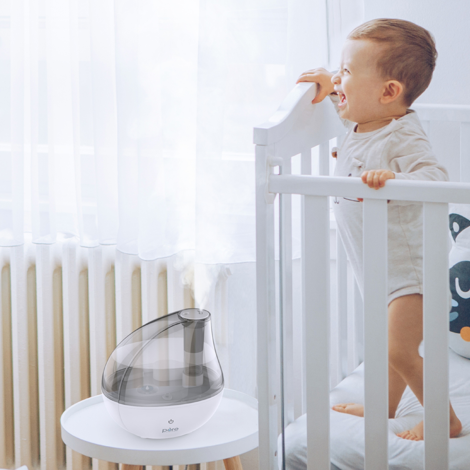 MistAire Silver Ultrasonic Cool Mist Humidifier