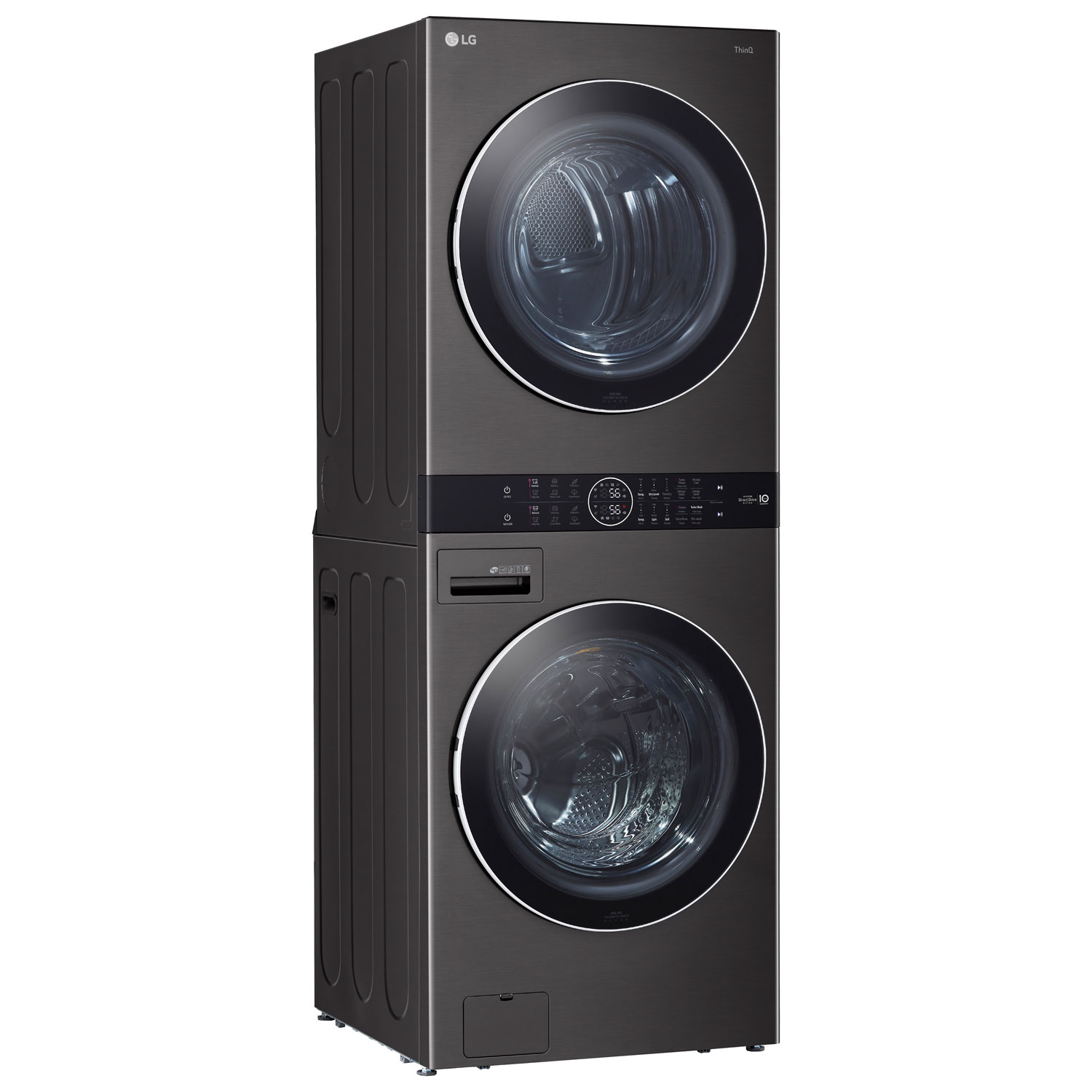 LG WashTower 5.2 Cu. Ft. HE Steam Washer & 7.4 Cu. Ft. Dryer Laundry Centre - Black Stainless