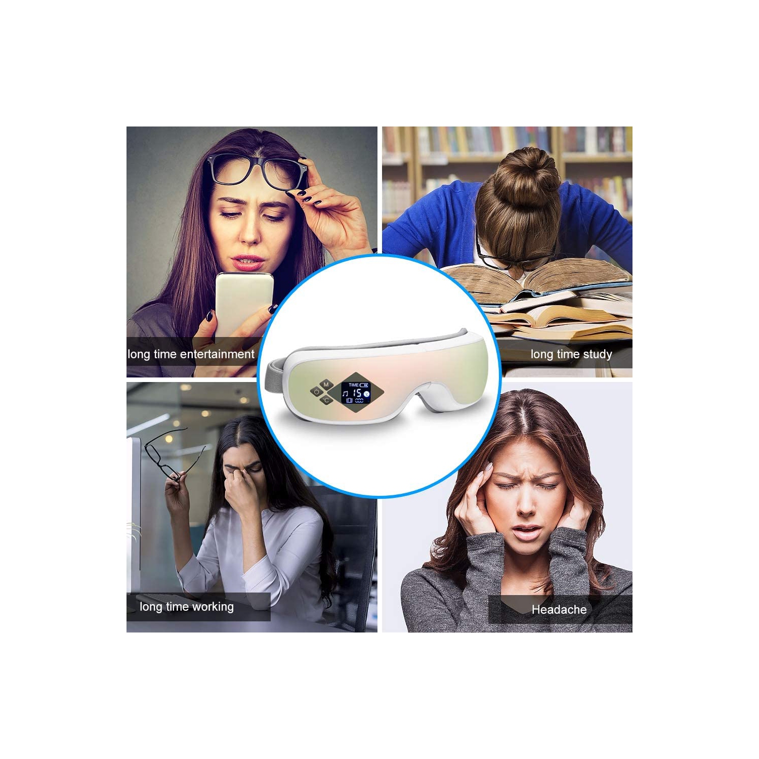 Appareil de massage électronique intelligent à compression d’air de luxe VGI-Blanc nacré