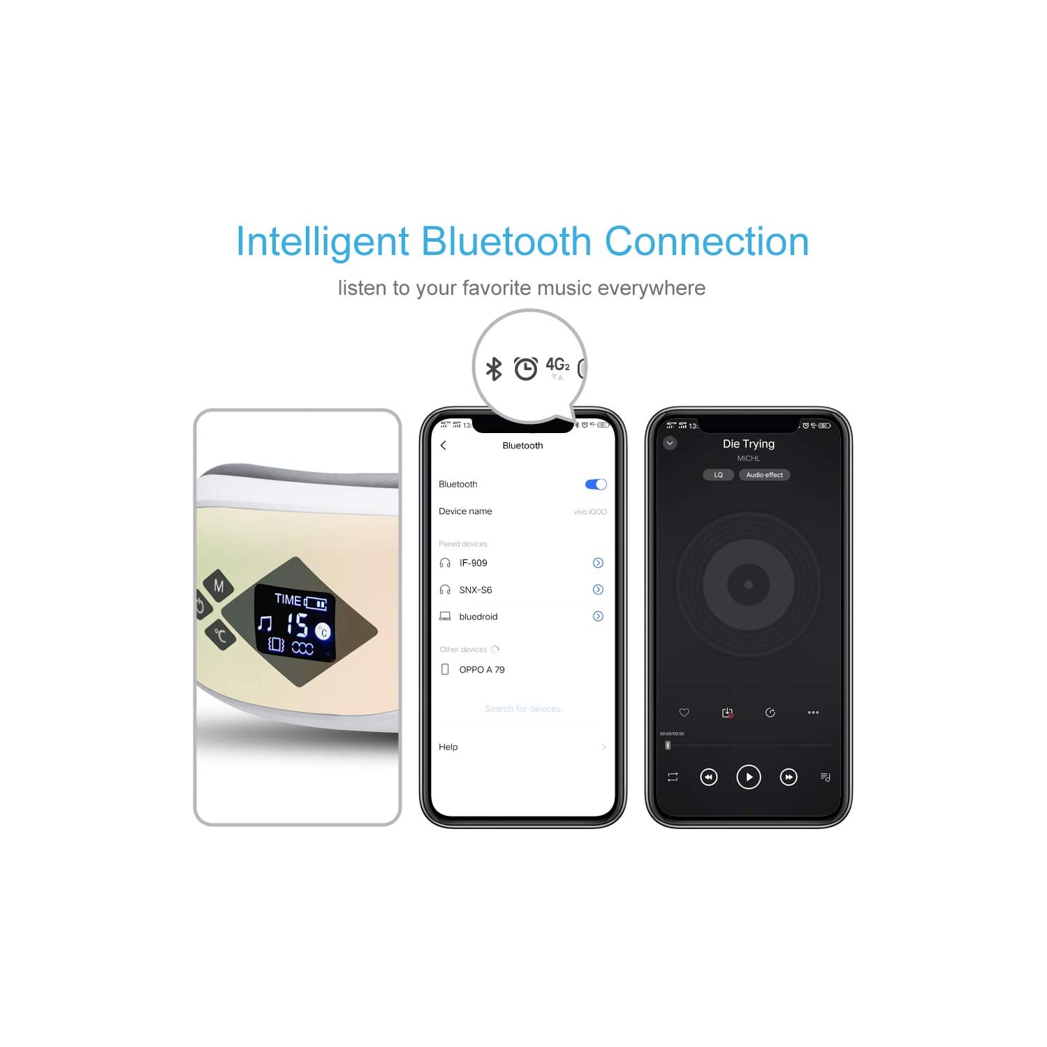 Appareil de massage électronique intelligent à compression d’air de luxe VGI-Blanc nacré