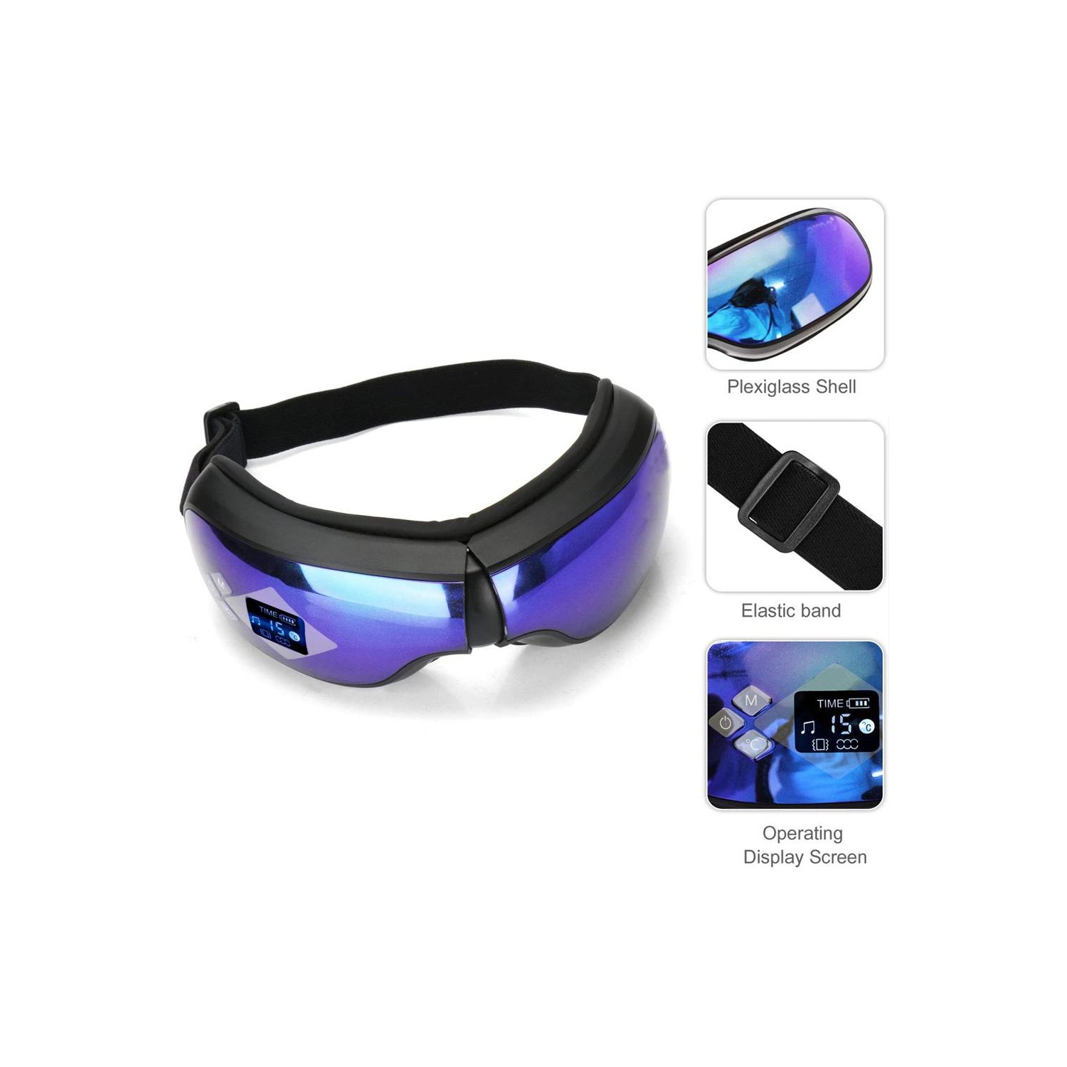 Masseur oculaire à compression d'air intelligent VGI Deluxe - Bleu