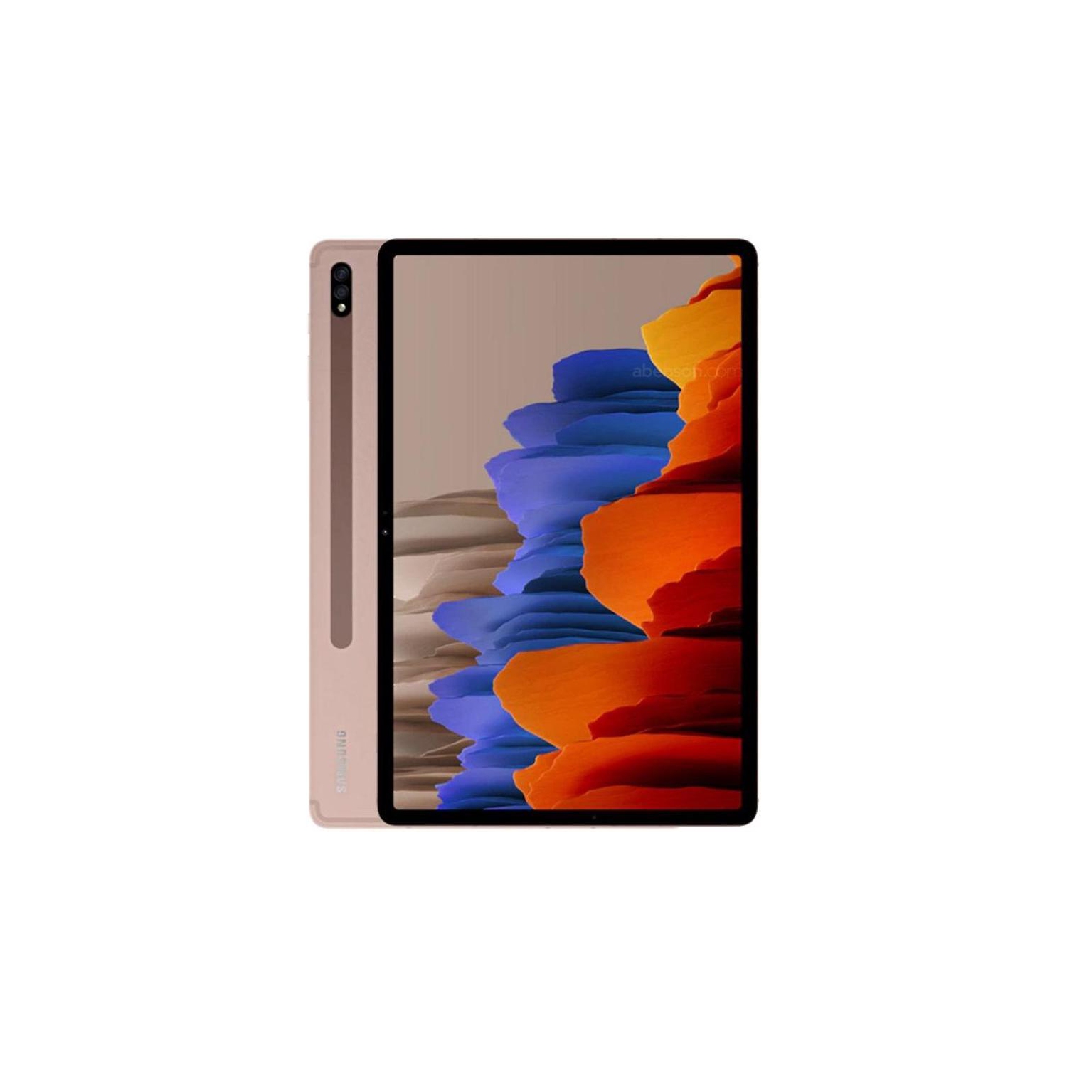 Refurbished - Samsung Galaxy Tab S7 11" 128GB Android Tablet w/ Snapdragon 865 Plus 8-Core Processor - Mystic Bronze