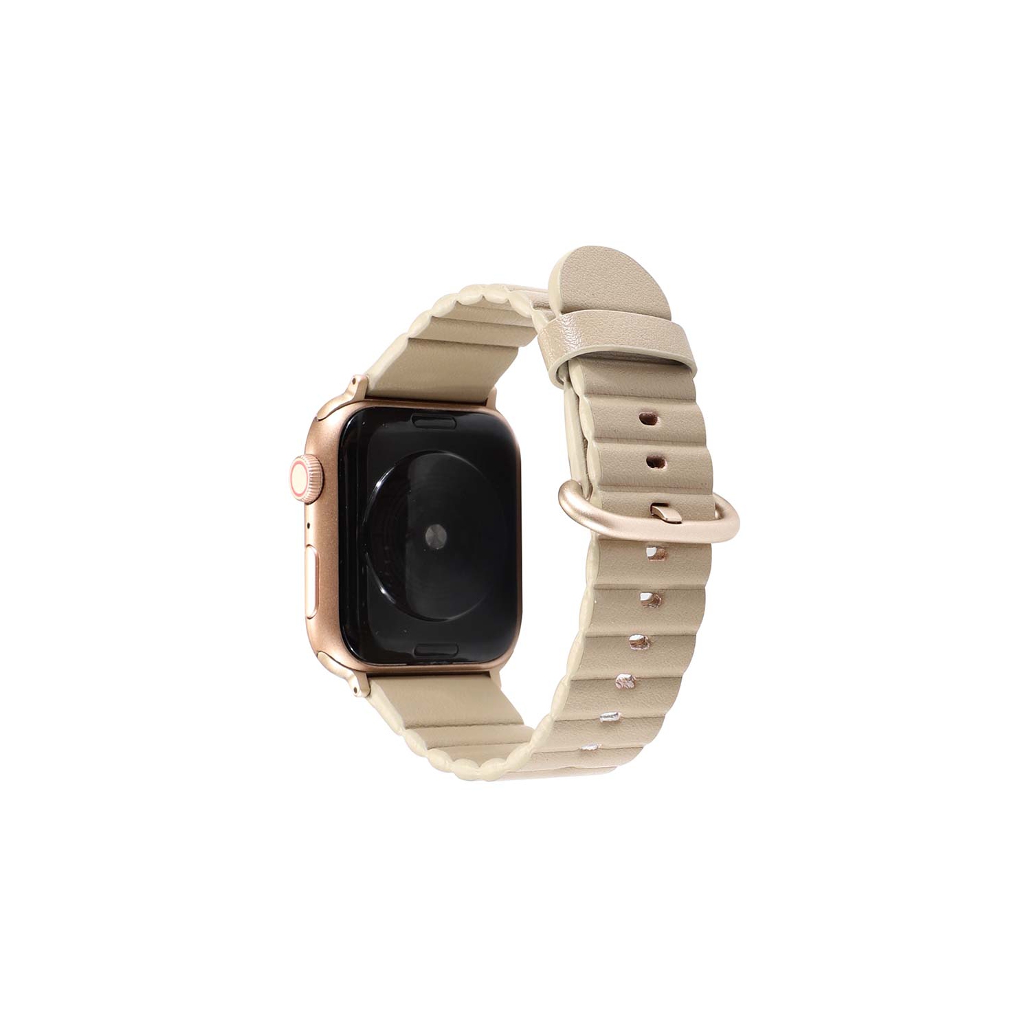 StrapsCo Genuine Leather Link Band Strap for Apple Watch - 40mm - Tan