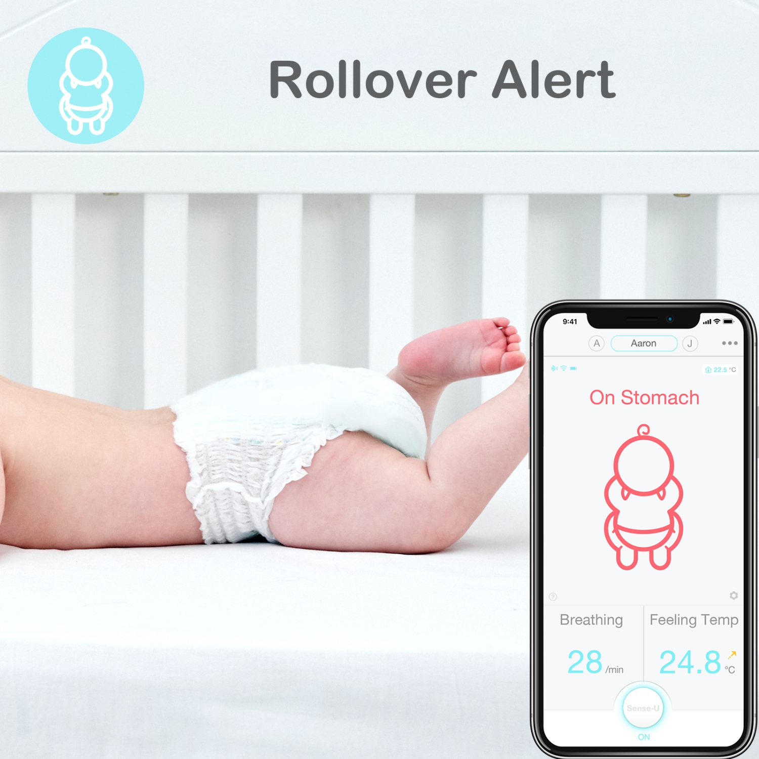 Sense-U Baby Breathing Monitor 3: Monitors Infant Breathing