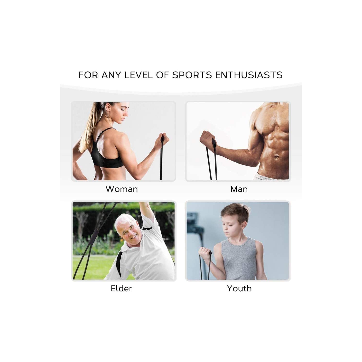 Resistance Bands Set, Exercise Bands Up to 100 LBS, Resistance Bands with Handles, Updated with Ankle Straps, Door Anchor, Workout Bands for Building