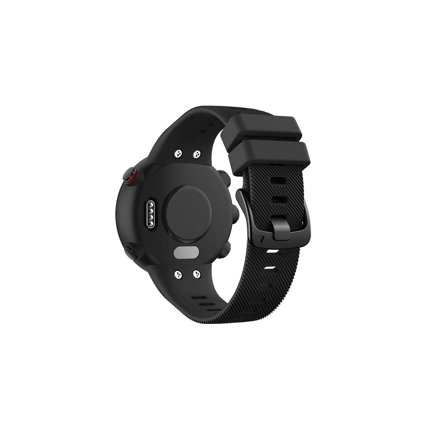 Bracelet en caoutchouc de silicone de StrapsCo pour montres Forerunner 45/45S/Swim 2 de Garmin - Noir