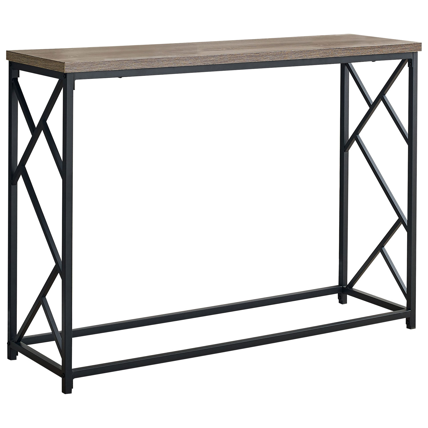 Monarch Contemporary Rectangular Console Table - Taupe/Black