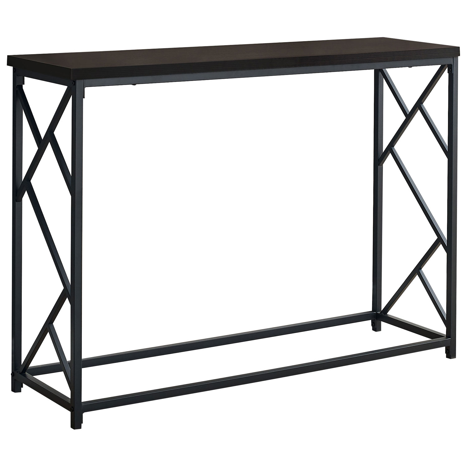 Monarch Contemporary Rectangular Console Table - Espresso/Black