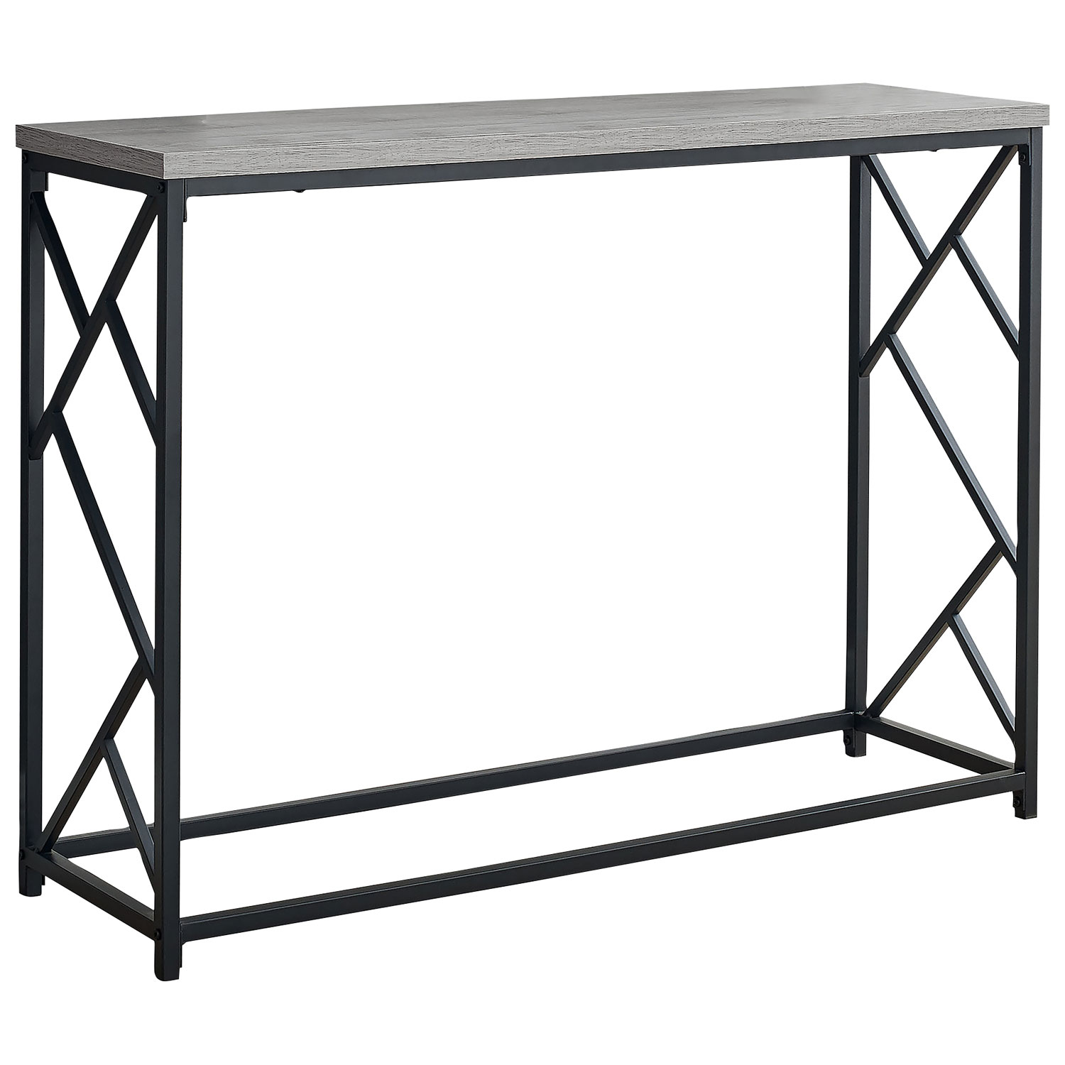 Monarch Contemporary Rectangular Console Table - Grey/Black