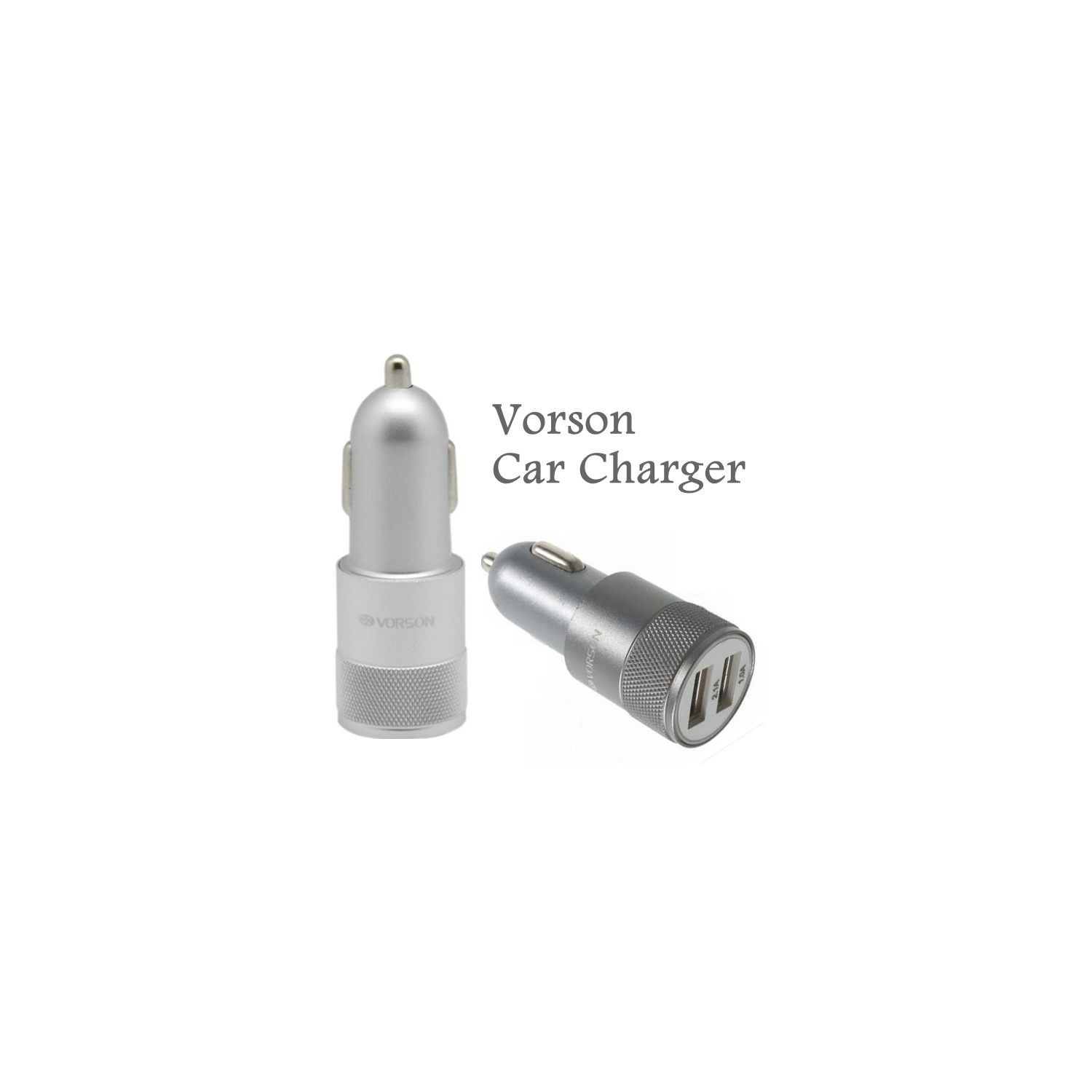 3.1A Mini Dual USB Ports Sockets Fast Aluminum Alloy Car Charger Adapter for iPhone / Samsung / Android / Smartphones, Sliver