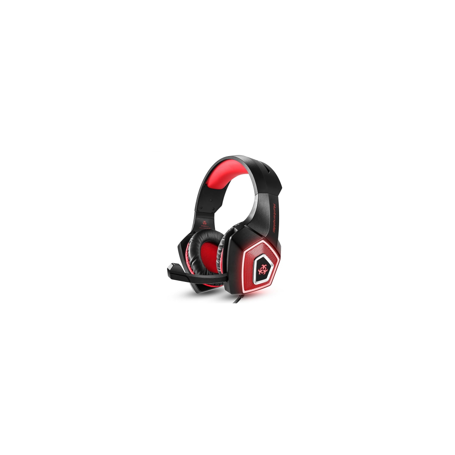Casque de jeu avec micro pour Xbox One PS4 PC Switch Tablet Smartphone, casque stéréo Over Ear Bass 3,5 mm microphone antibruit 7 LED lumière douce