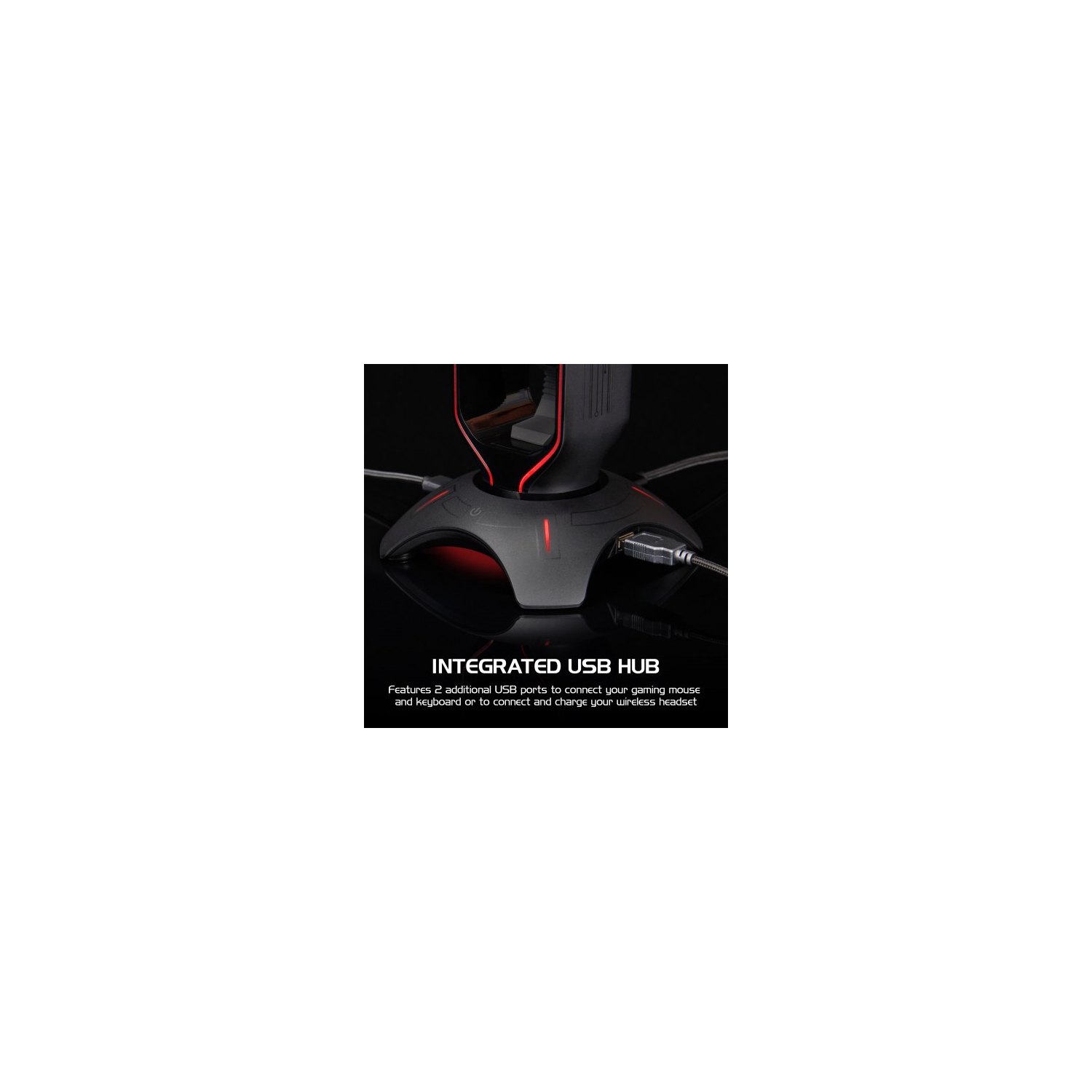 Accessory Power Enhance ENPCGXH100BKEW LED 3-In-1 Headset/Headphone Stand/Hanger with Mouse Bungee