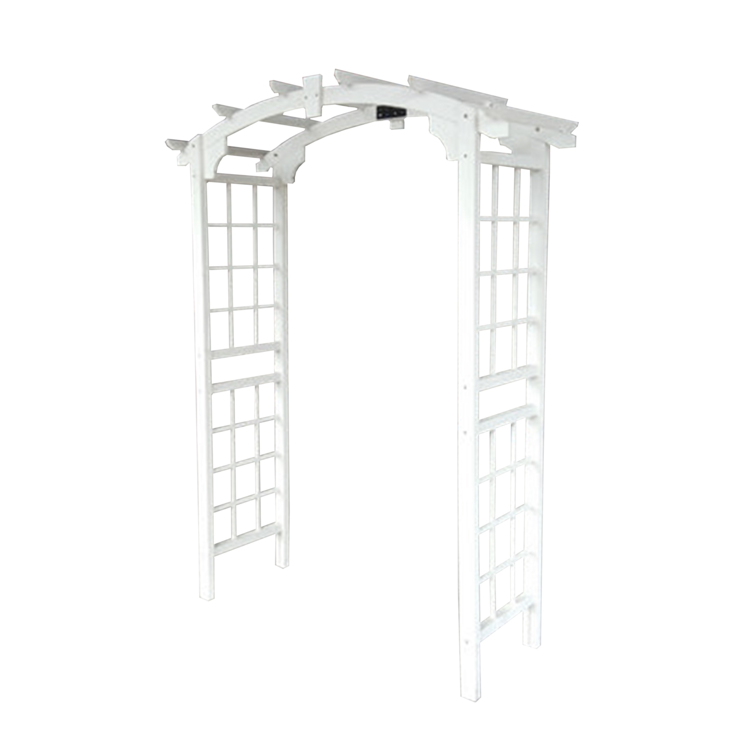 ALEKO WARCH01WH Outdoor Wooden Garden Arbor with Trellis Sides for Climbing Plants - White