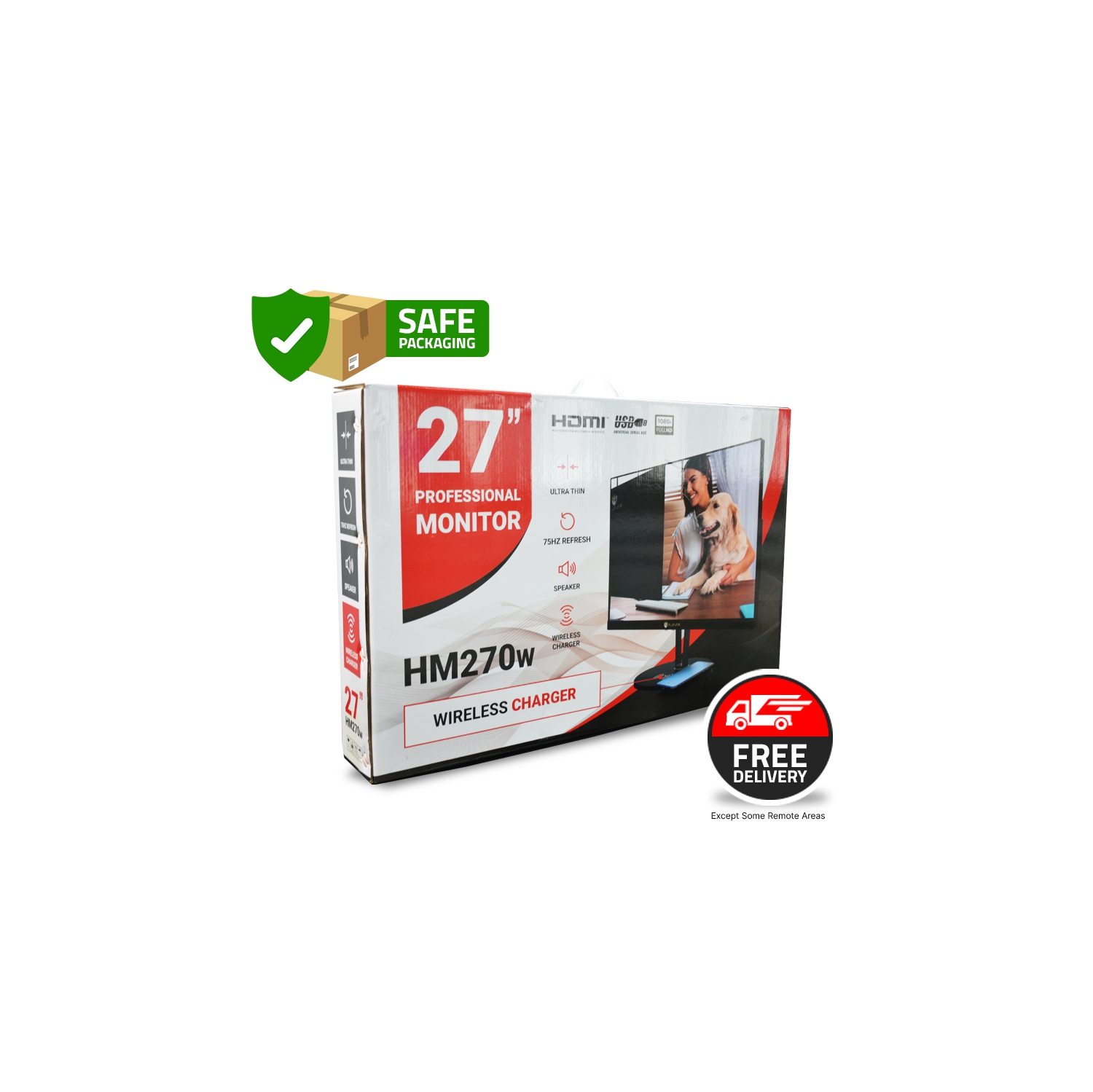 Ordinateur tour de jeu Dell Optiplex 7040 avec écran Hajaan 27 "- Processeur Intel Core i7-6700 3,40 GHz 16 Go de RAM DDR4 1 To SSD Windows 10