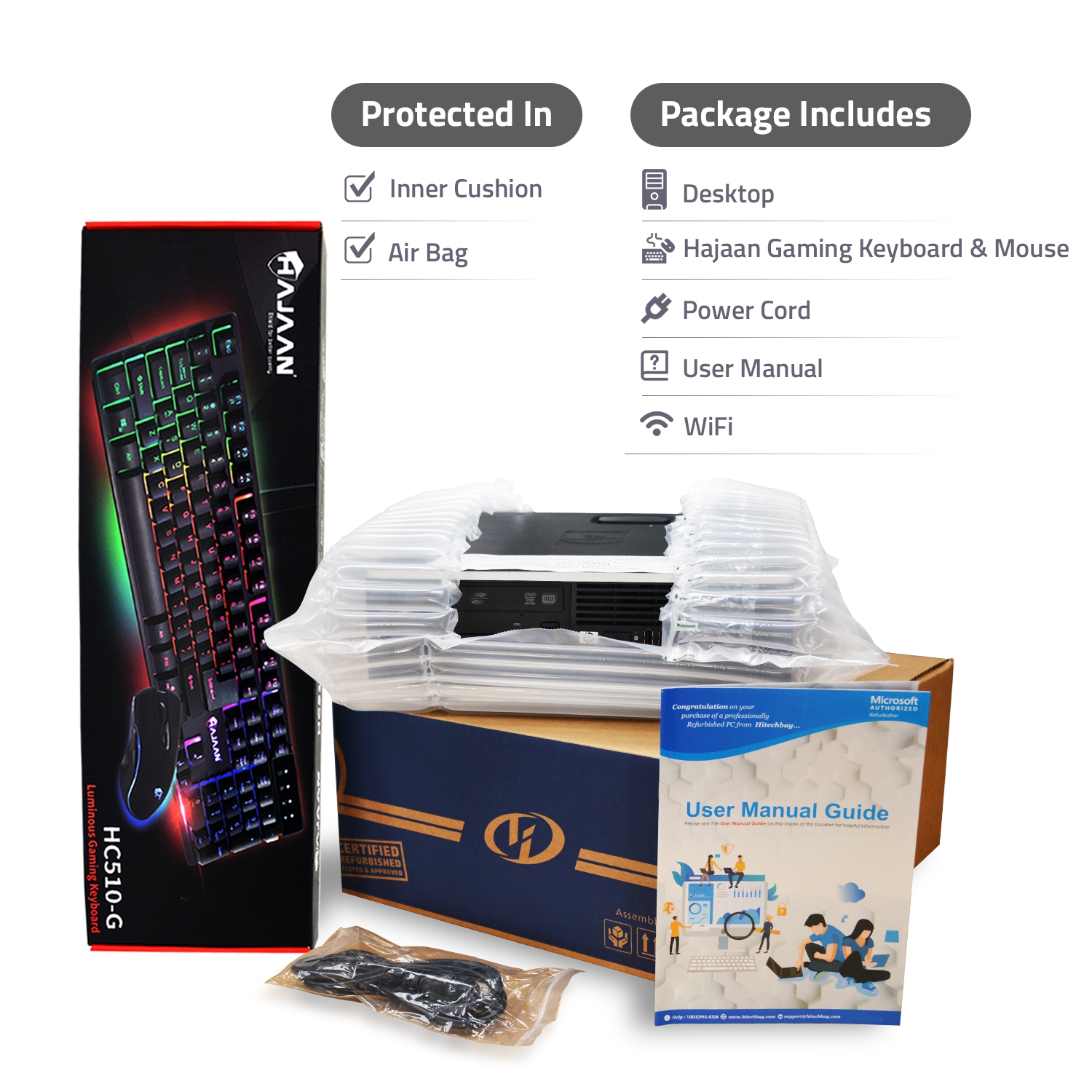 Ordinateur tour de jeu Dell Optiplex 7040 avec écran Hajaan 27 "- Processeur Intel Core i7-6700 3,40 GHz 16 Go de RAM DDR4 1 To SSD Windows 10