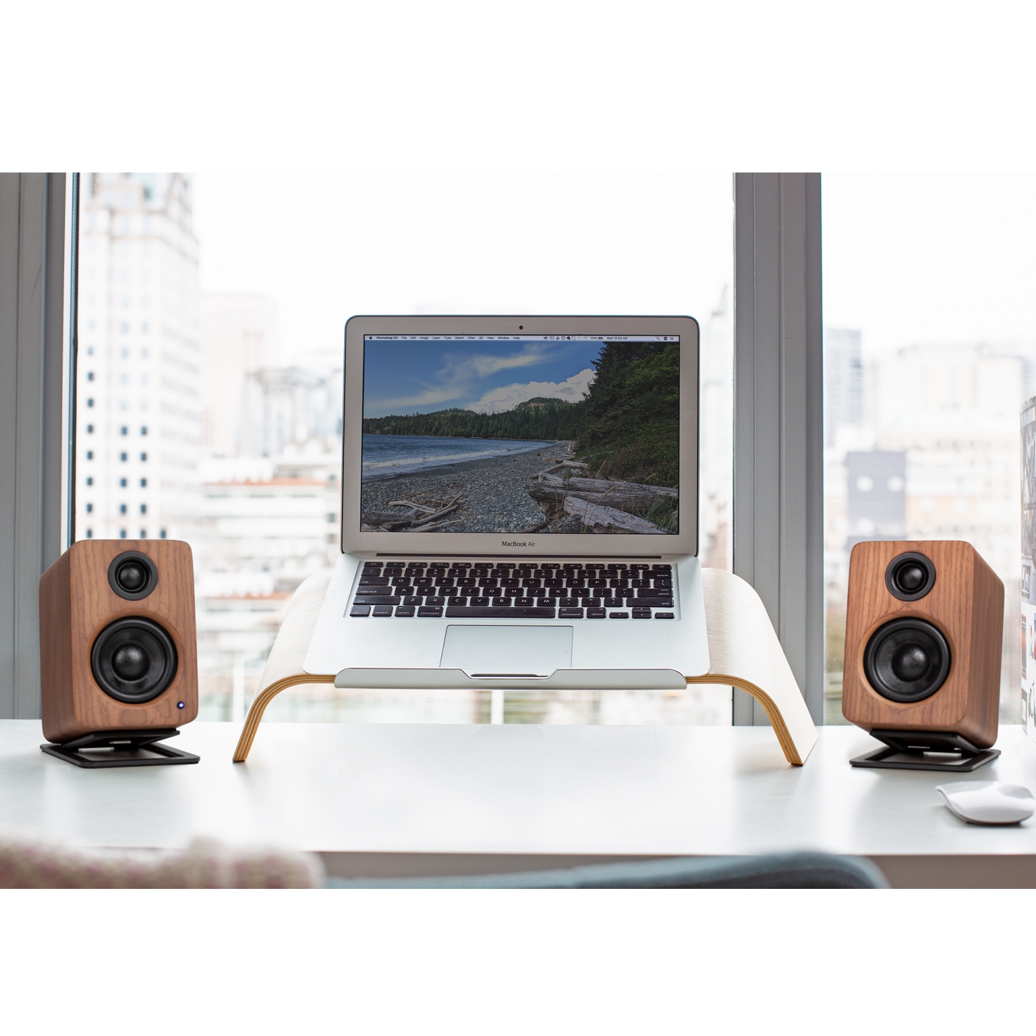 Kanto YU2 Powered Desktop Computer Speakers with Built-in USB DAC | Walnut | Pair