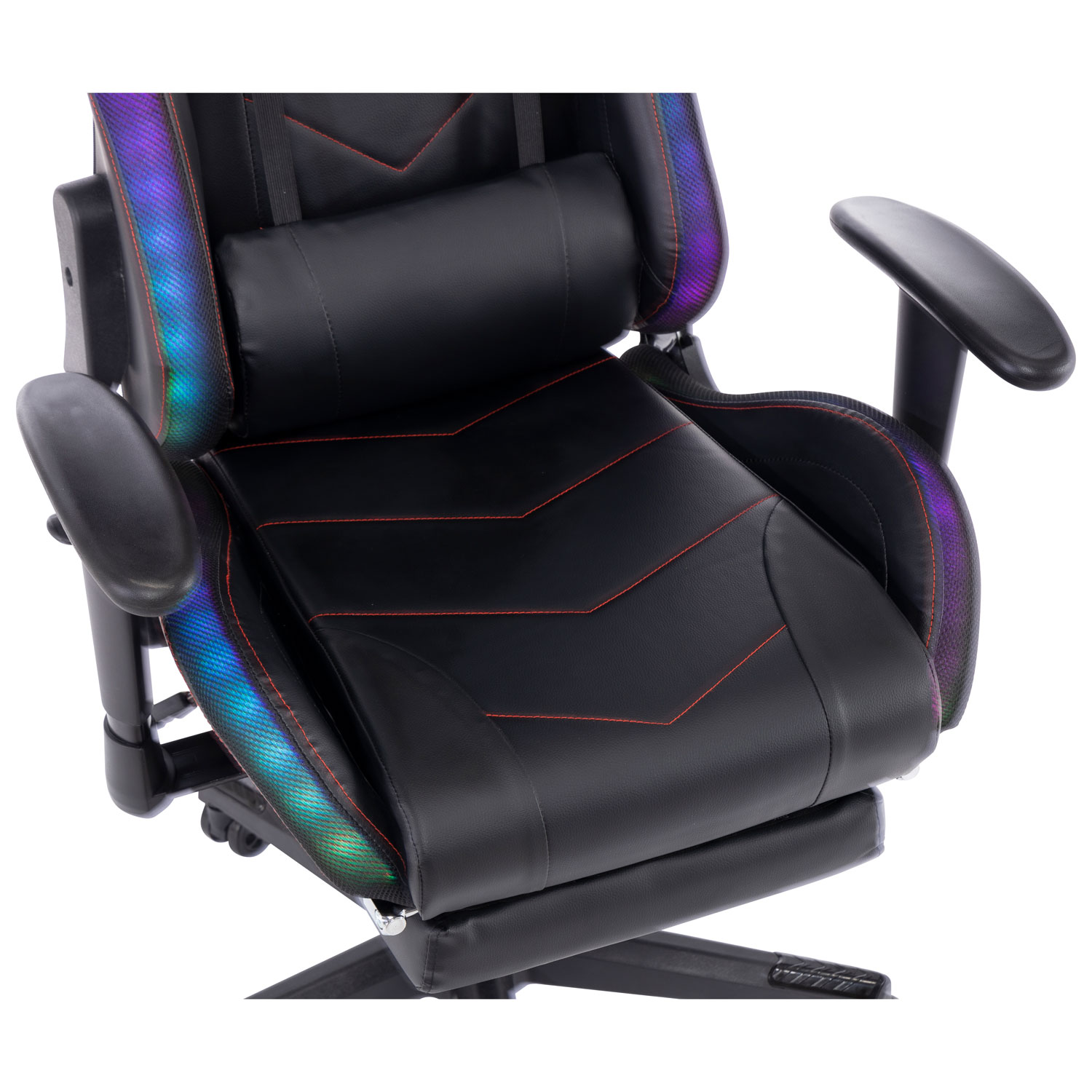 Fauteuil de jeu ergonomique à dossier haut en similicuir série Ultimate de Naz - Noir